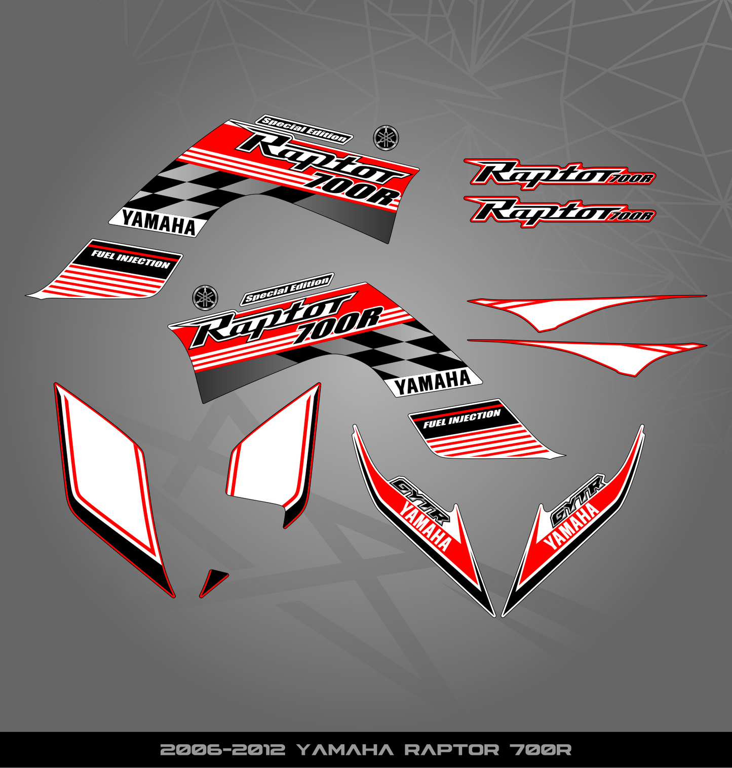 Partial Sticker Kit for Yamaha Raptor 700 R (2006-2012)