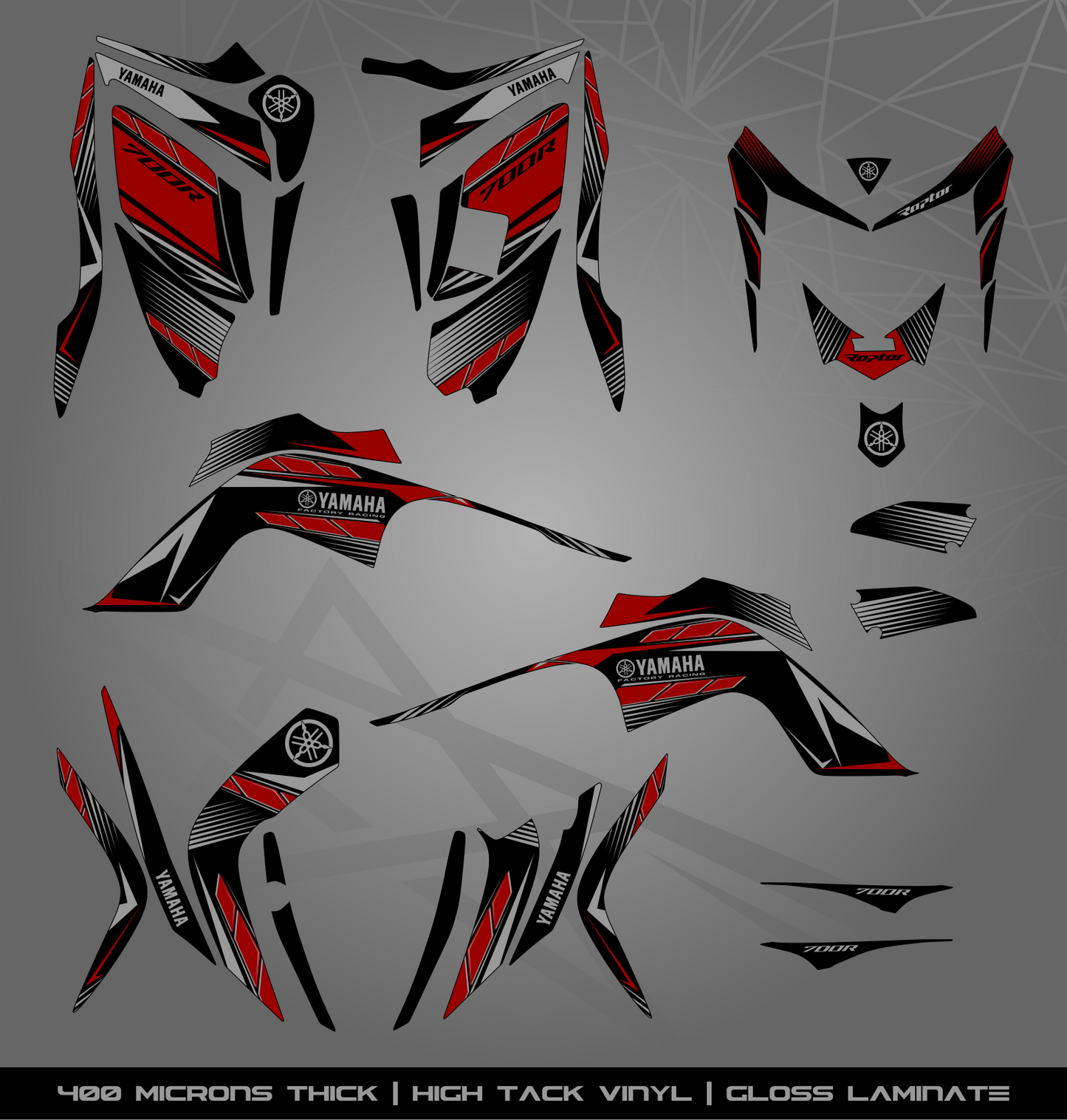Full Sticker Kit for Yamaha Raptor 700 R (2006-2008)