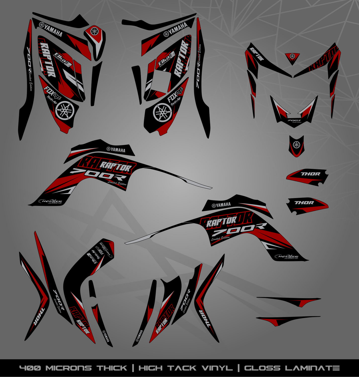 Full Sticker Kit for Yamaha Raptor 700 R (2006-2008)