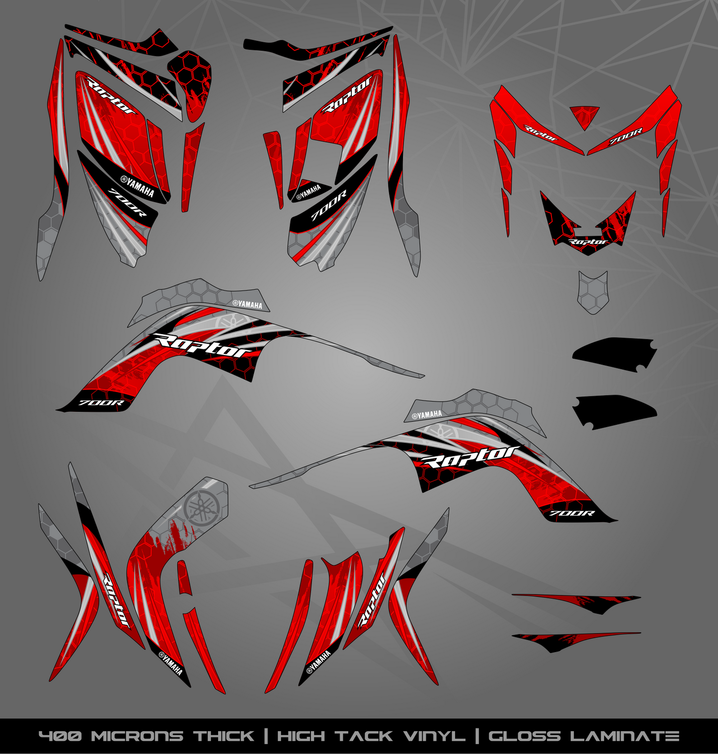 Full Sticker Kit for Yamaha Raptor 700 R (2006-2008)