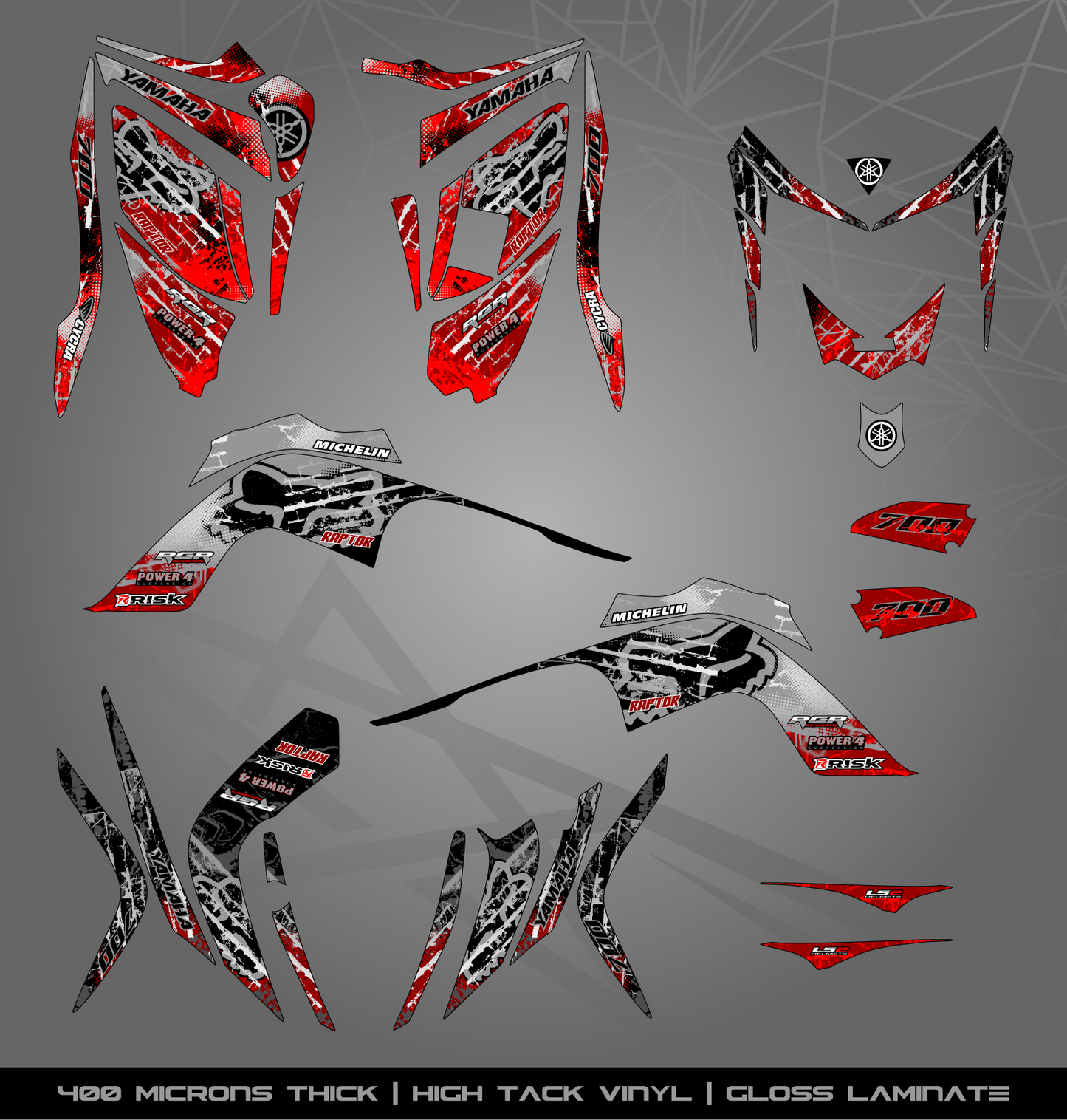 Full Sticker Kit for Yamaha Raptor 700 R (2006-2008)