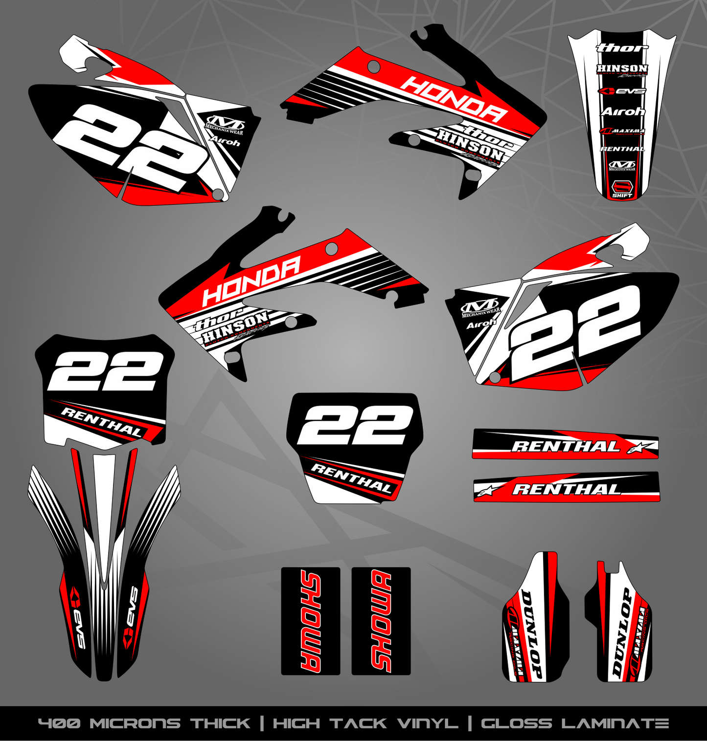Full Sticker Kit for Honda MX bike