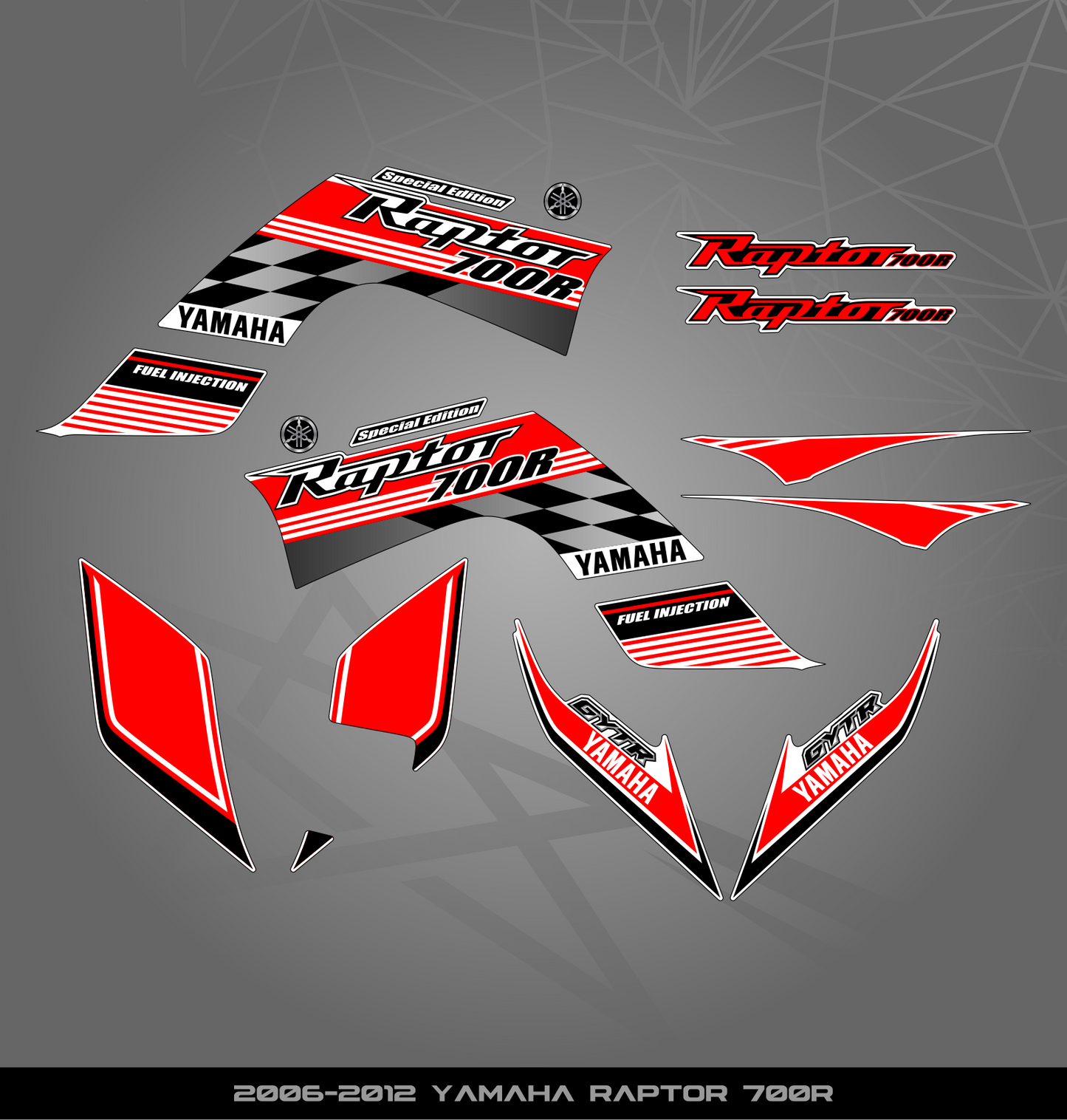 Partial Sticker Kit for Yamaha Raptor 700 R (2006-2012)