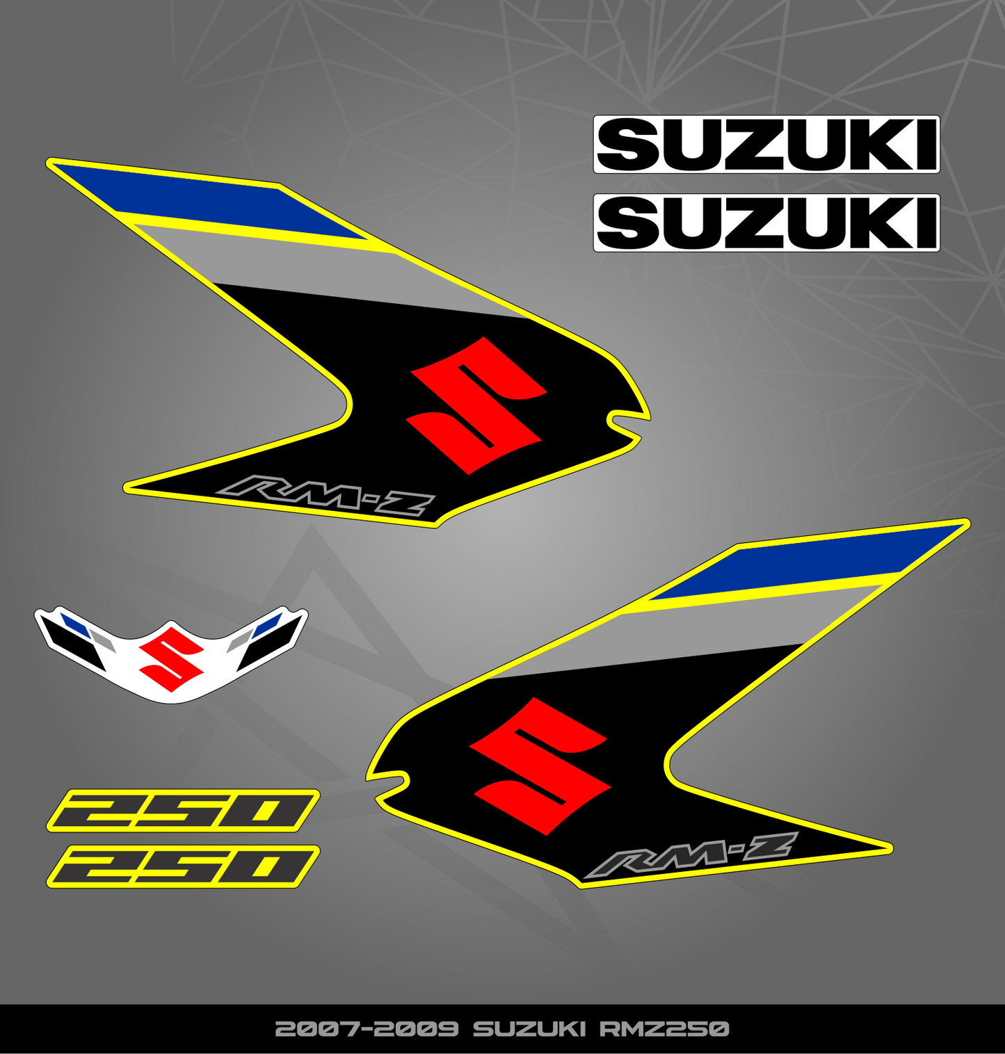 Partial Sticker Kit for Suzuki RMZ 250 (2007-2009)