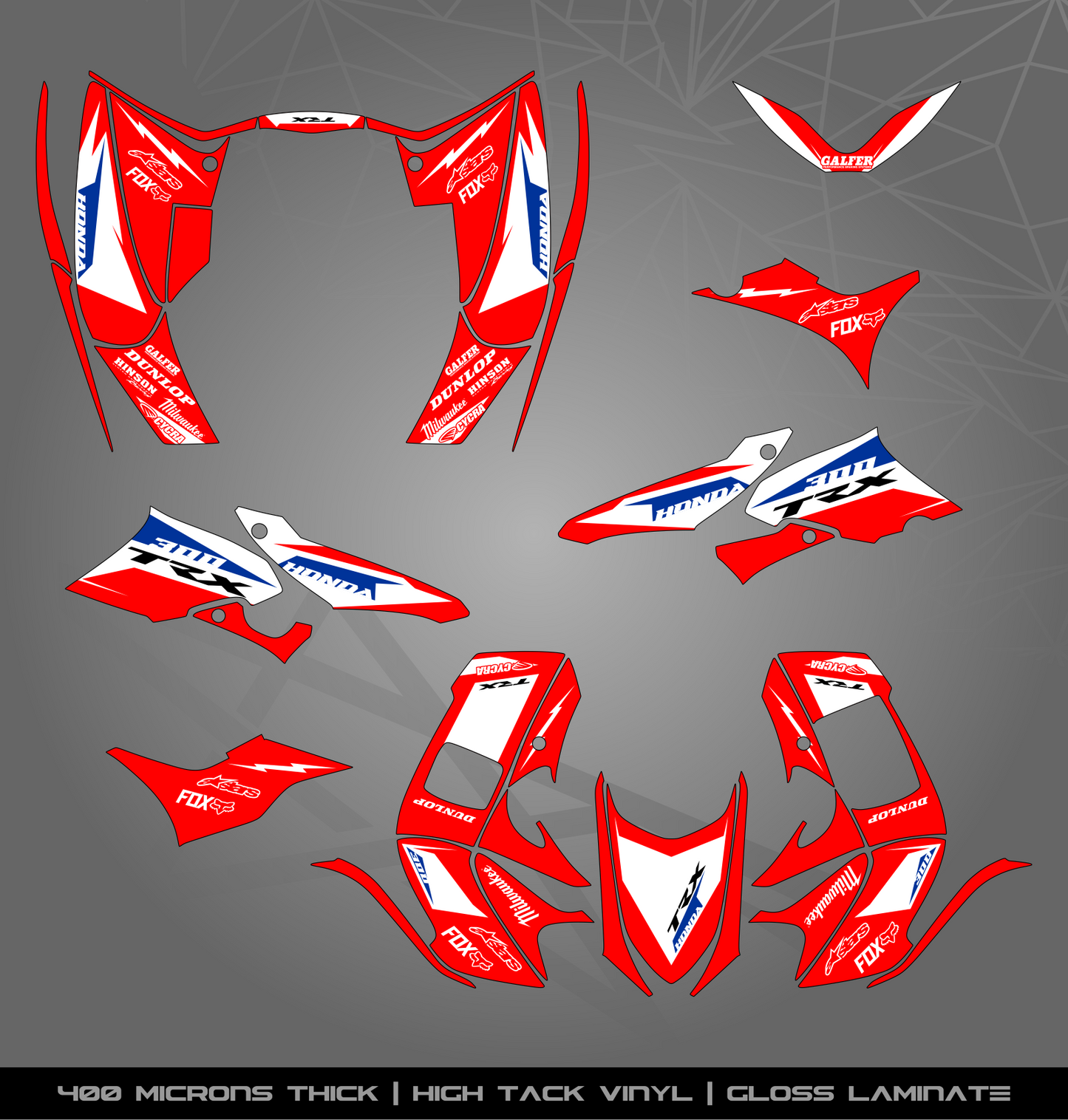 Full Sticker Kit for Honda TRX 300 EX (2007-2013)