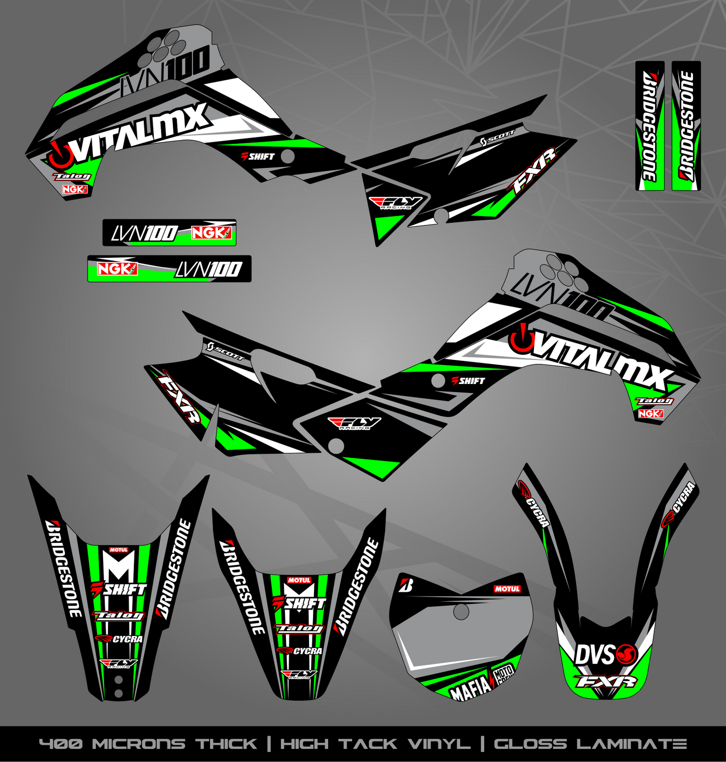 Full Sticker Kit for Kawasaki MX Bikes
