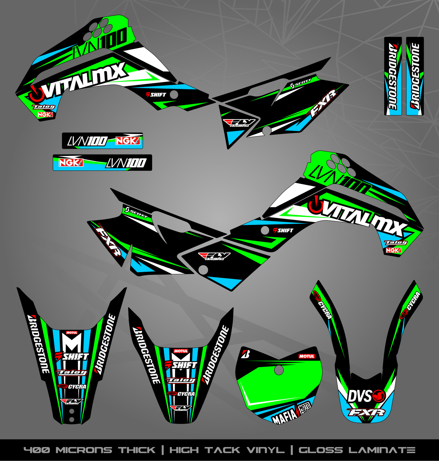Full Sticker Kit for Kawasaki MX Bikes