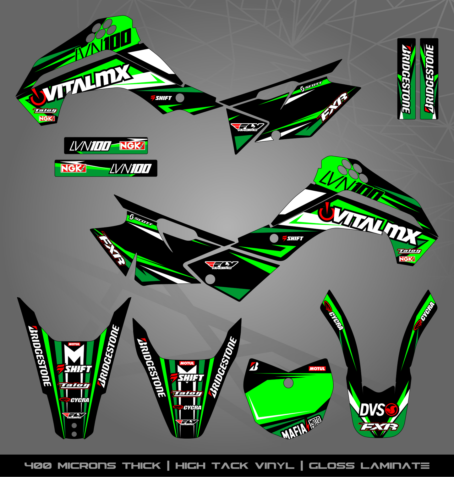 Full Sticker Kit for Kawasaki MX Bikes