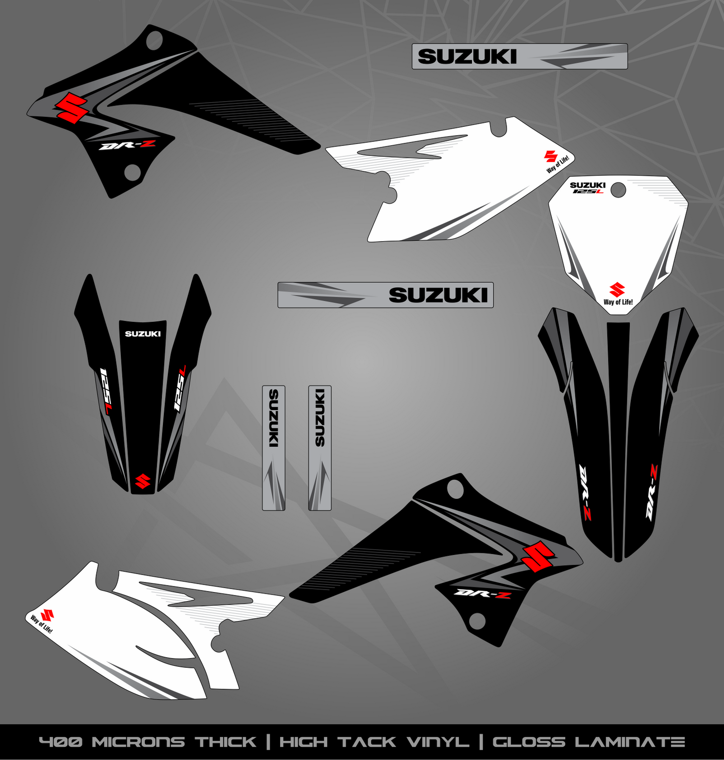 Full Sticker Kit for Suzuki DRZ 125 (2008-2024)