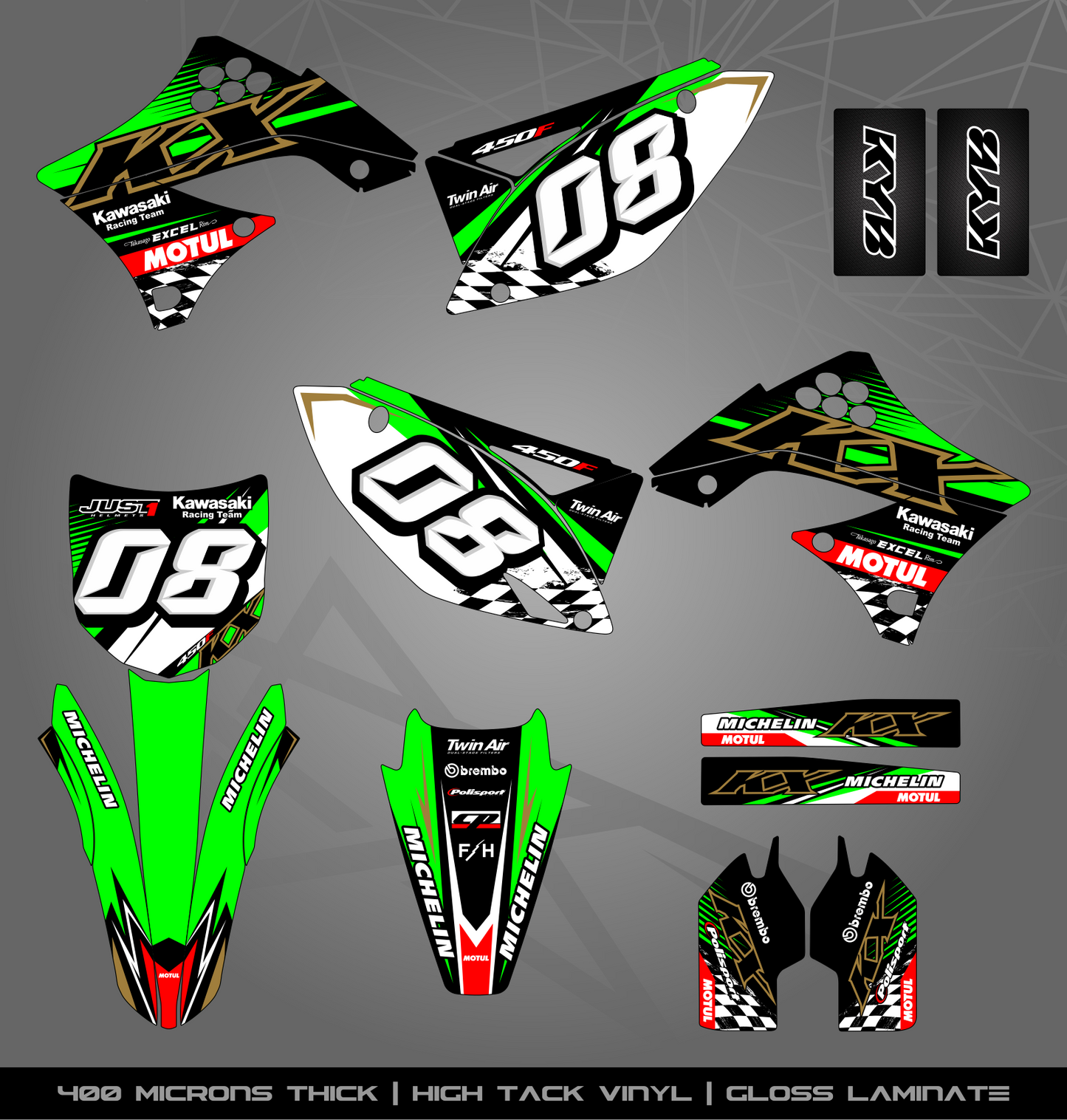 Full Sticker Kit for Kawasaki MX Bikes
