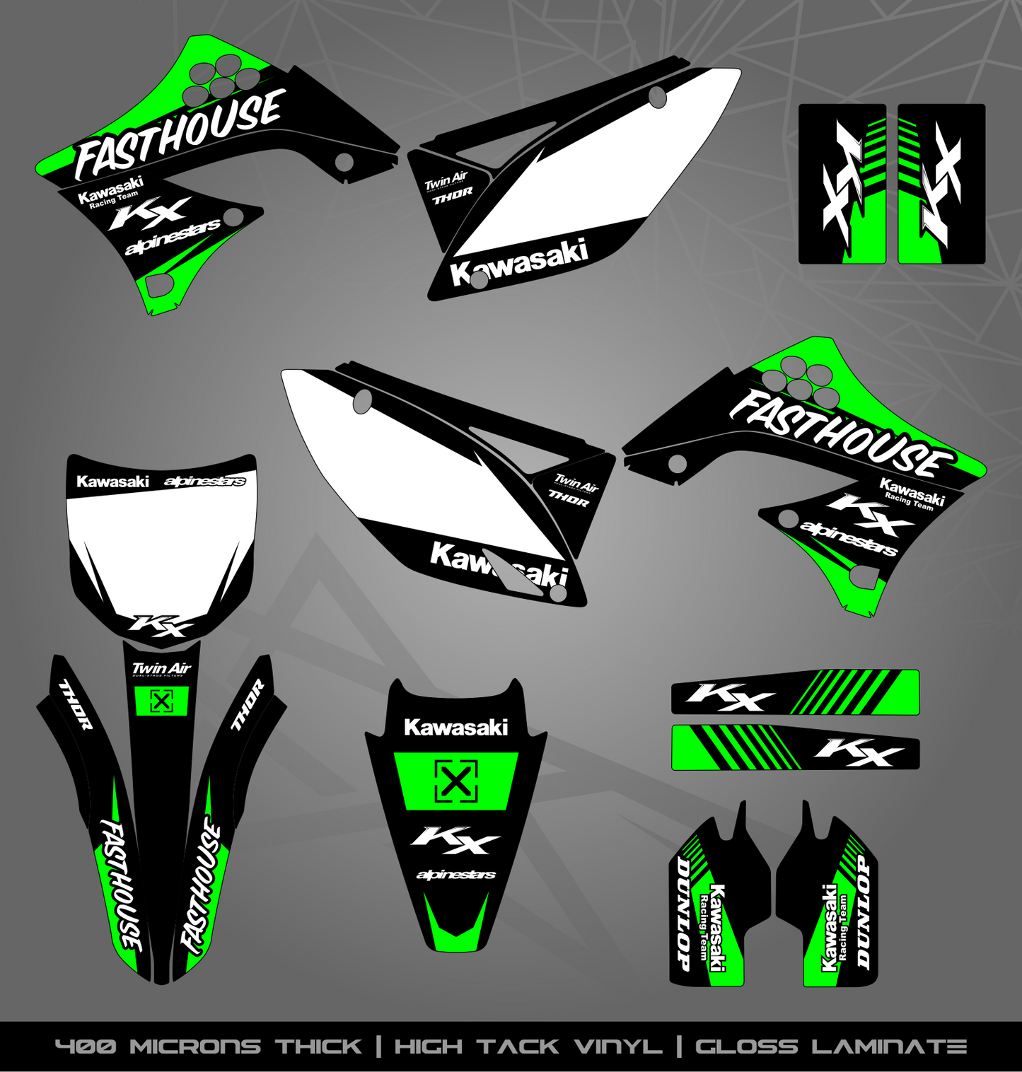 Full Sticker Kit for Kawasaki MX Bikes