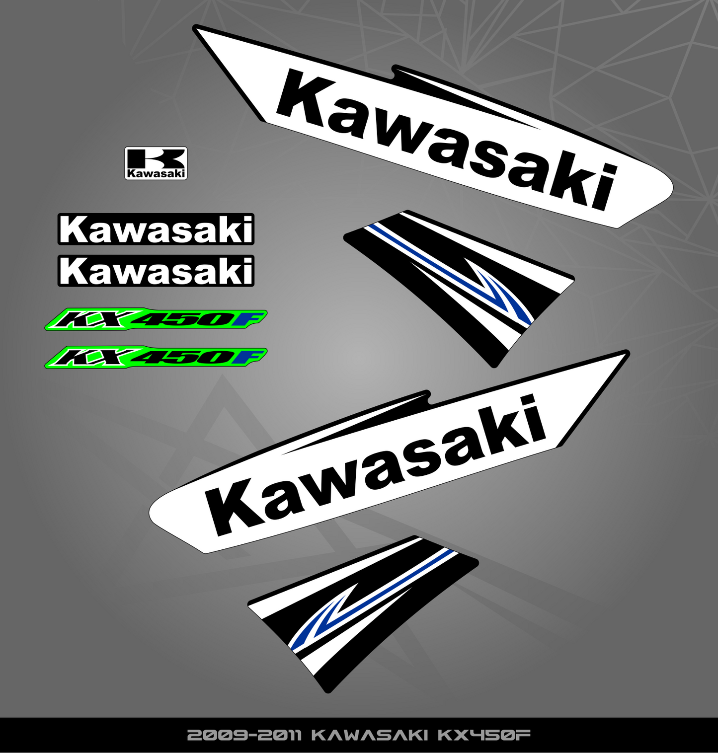 Partial Sticker Kit for Kawasaki KX 450 F (2009-2011)