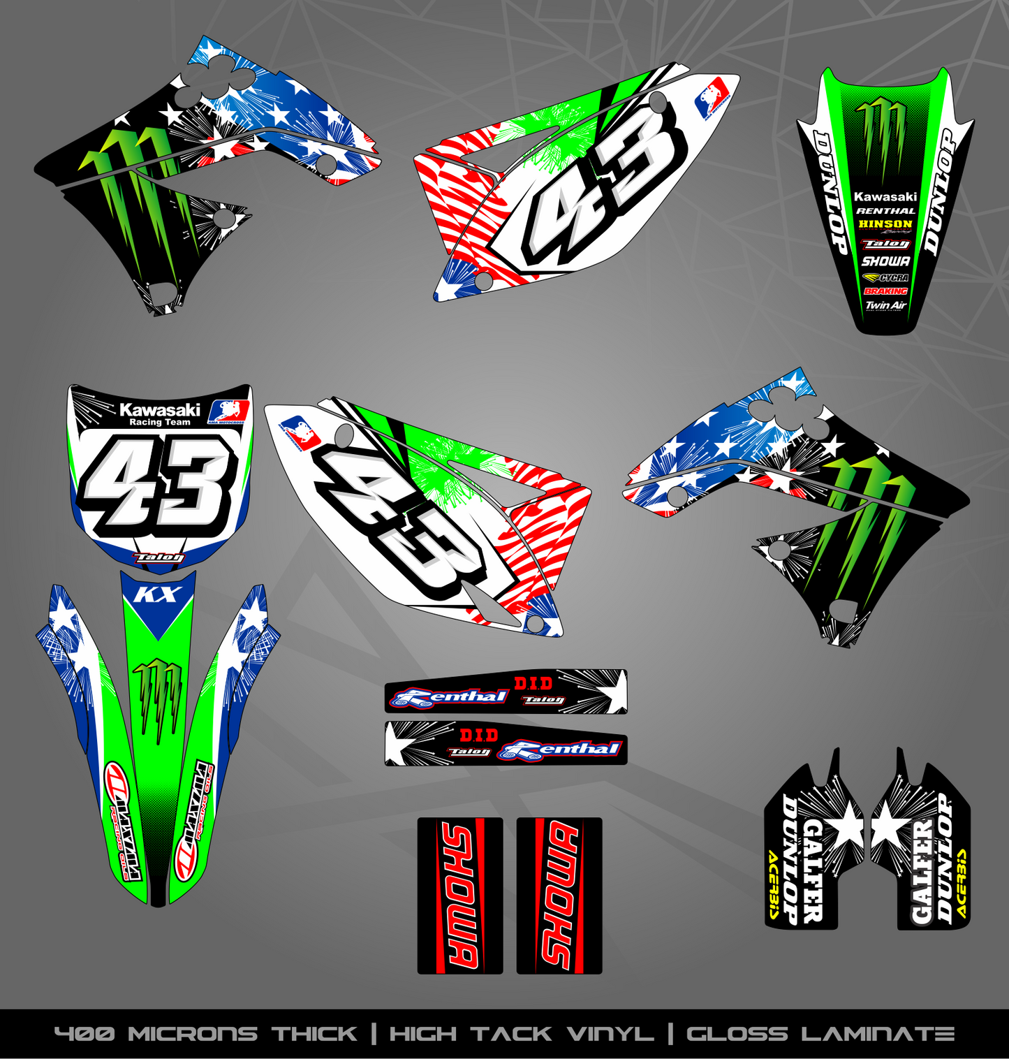Full Sticker Kit for Kawasaki MX Bikes