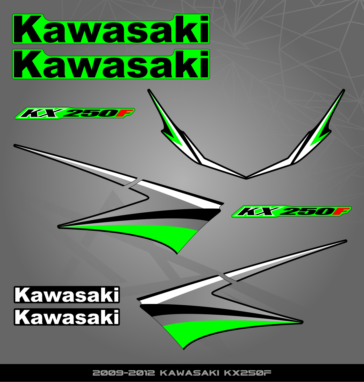 Partial Sticker Kit for Kawasaki KX 250 F (2009-2012)