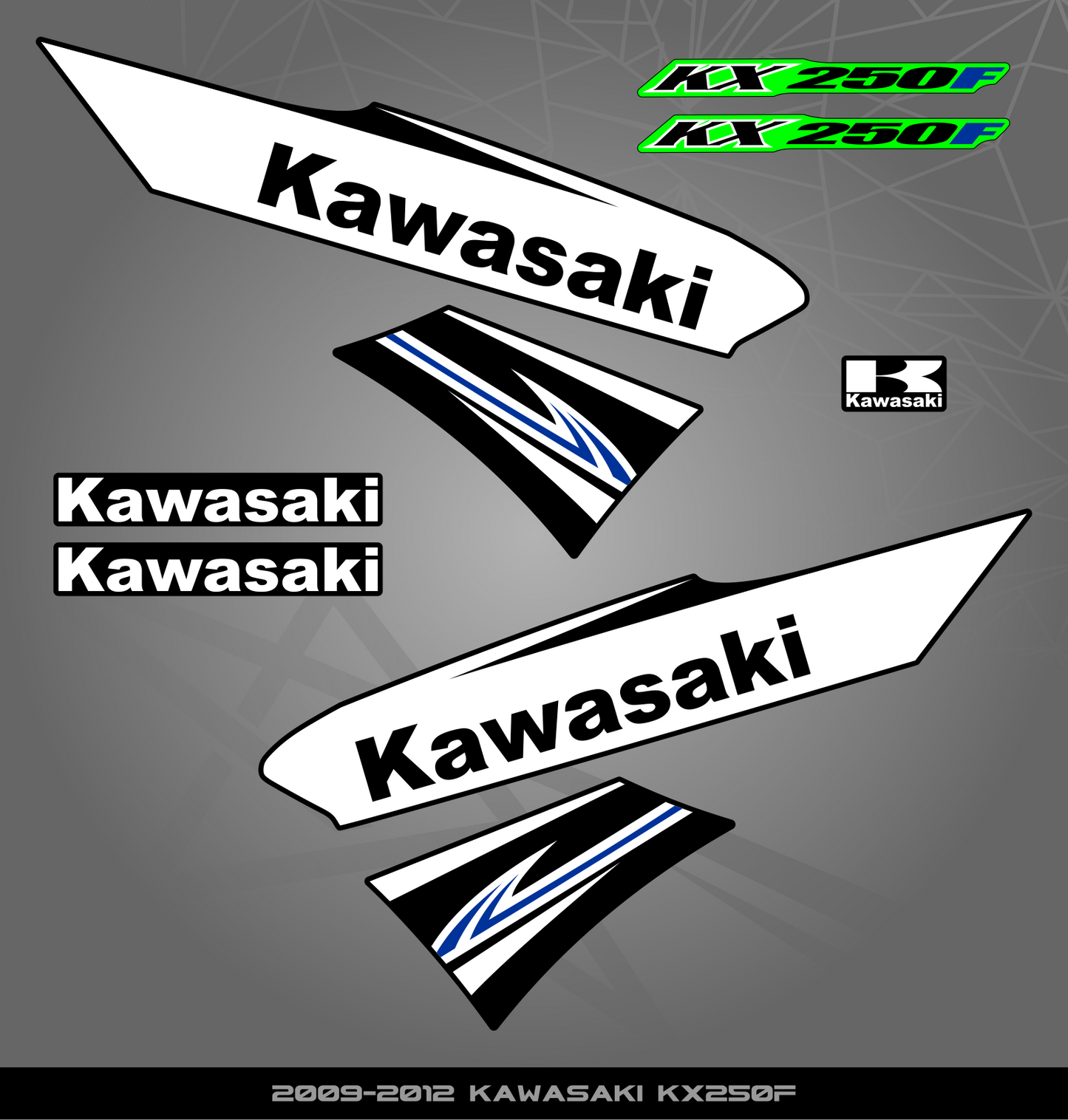 Partial Sticker Kit for Kawasaki KX 250 F (2009-2012)
