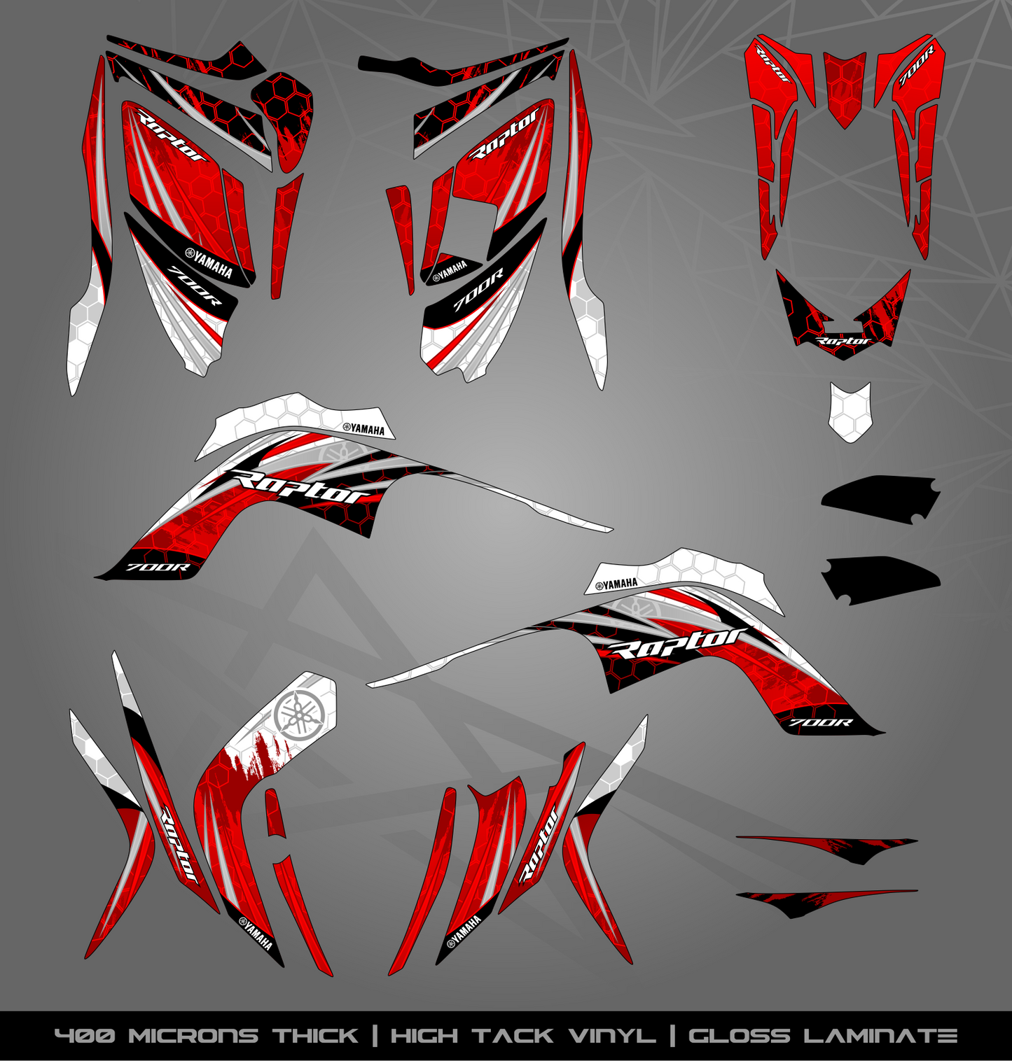 Full Sticker Kit for Yamaha Raptor 700 R (2009-2012)