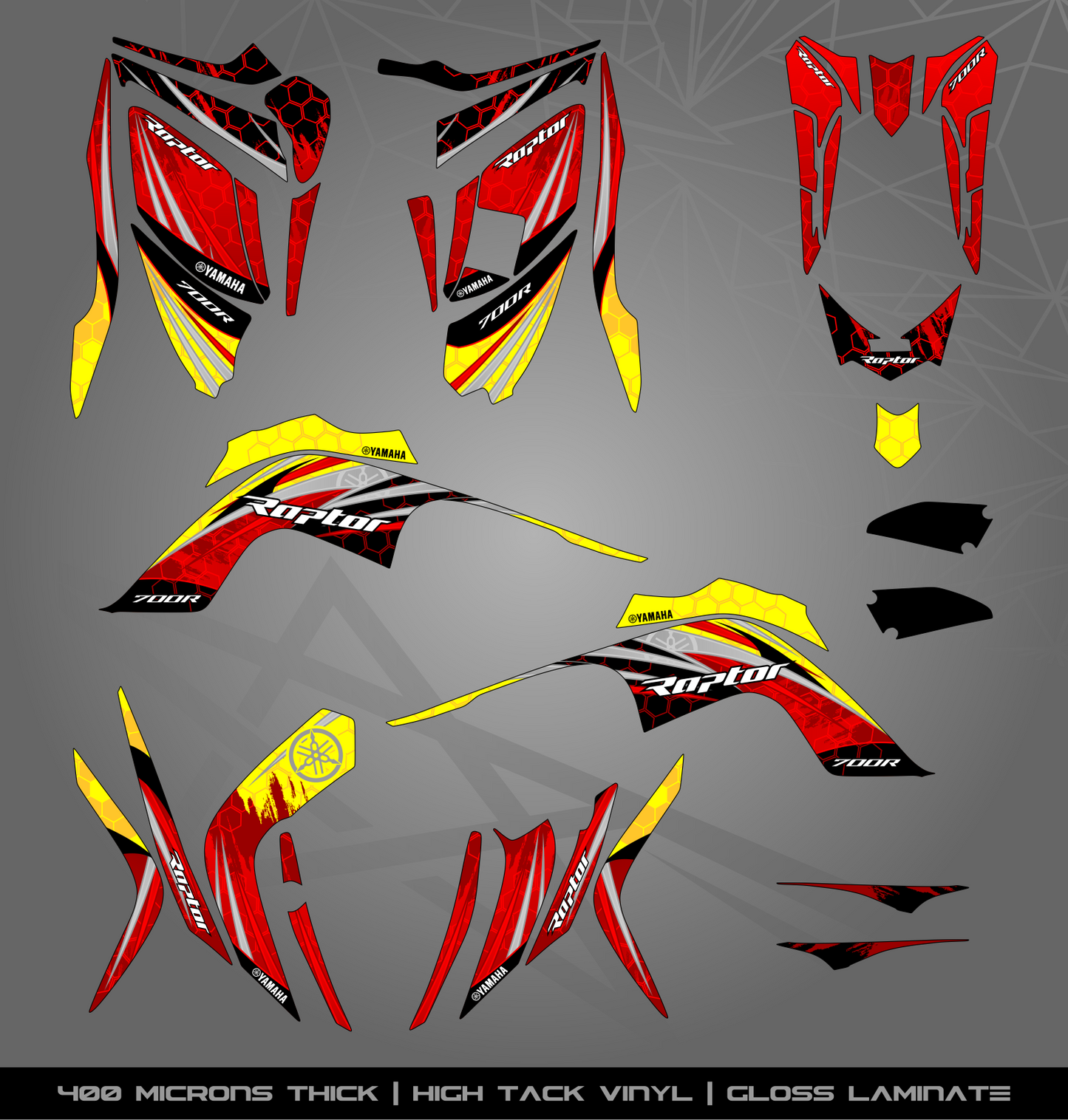 Full Sticker Kit for Yamaha Raptor 700 R (2009-2012)