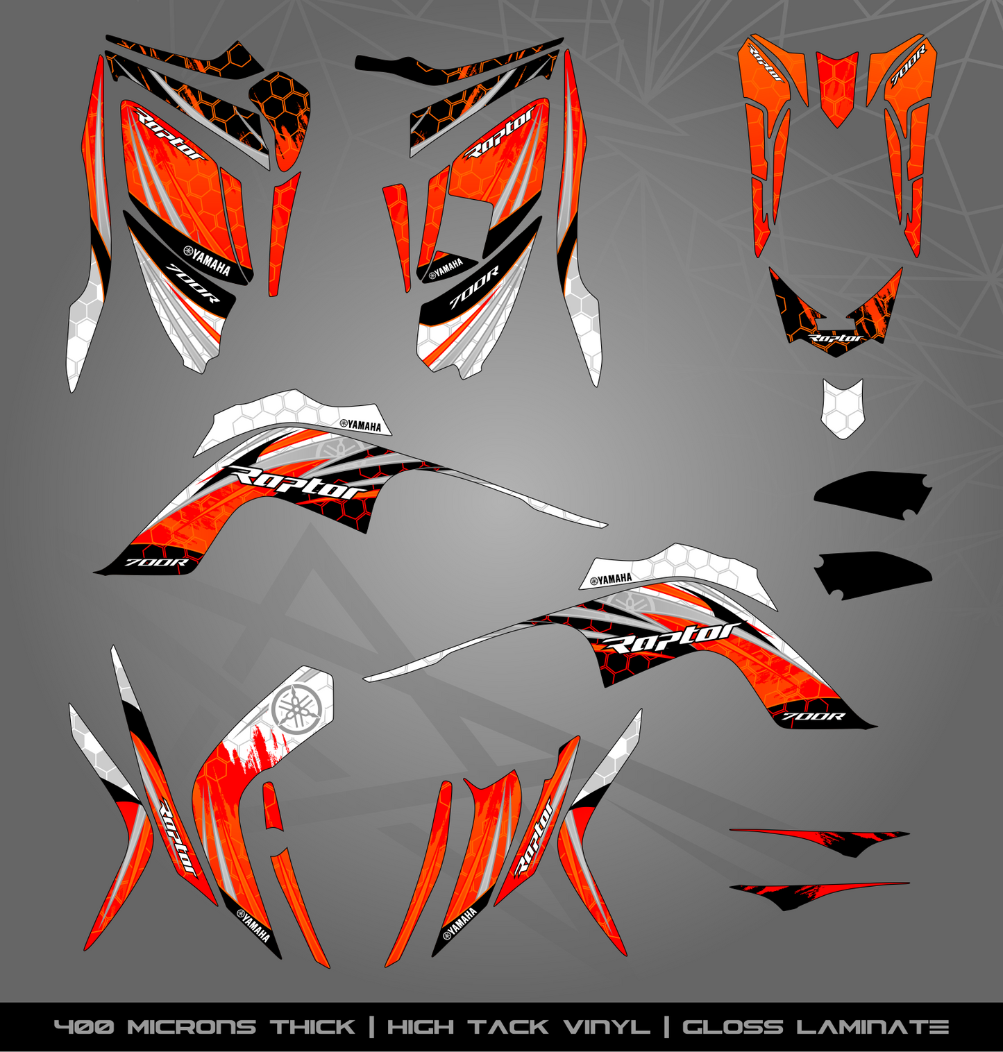 Full Sticker Kit for Yamaha Raptor 700 R (2009-2012)