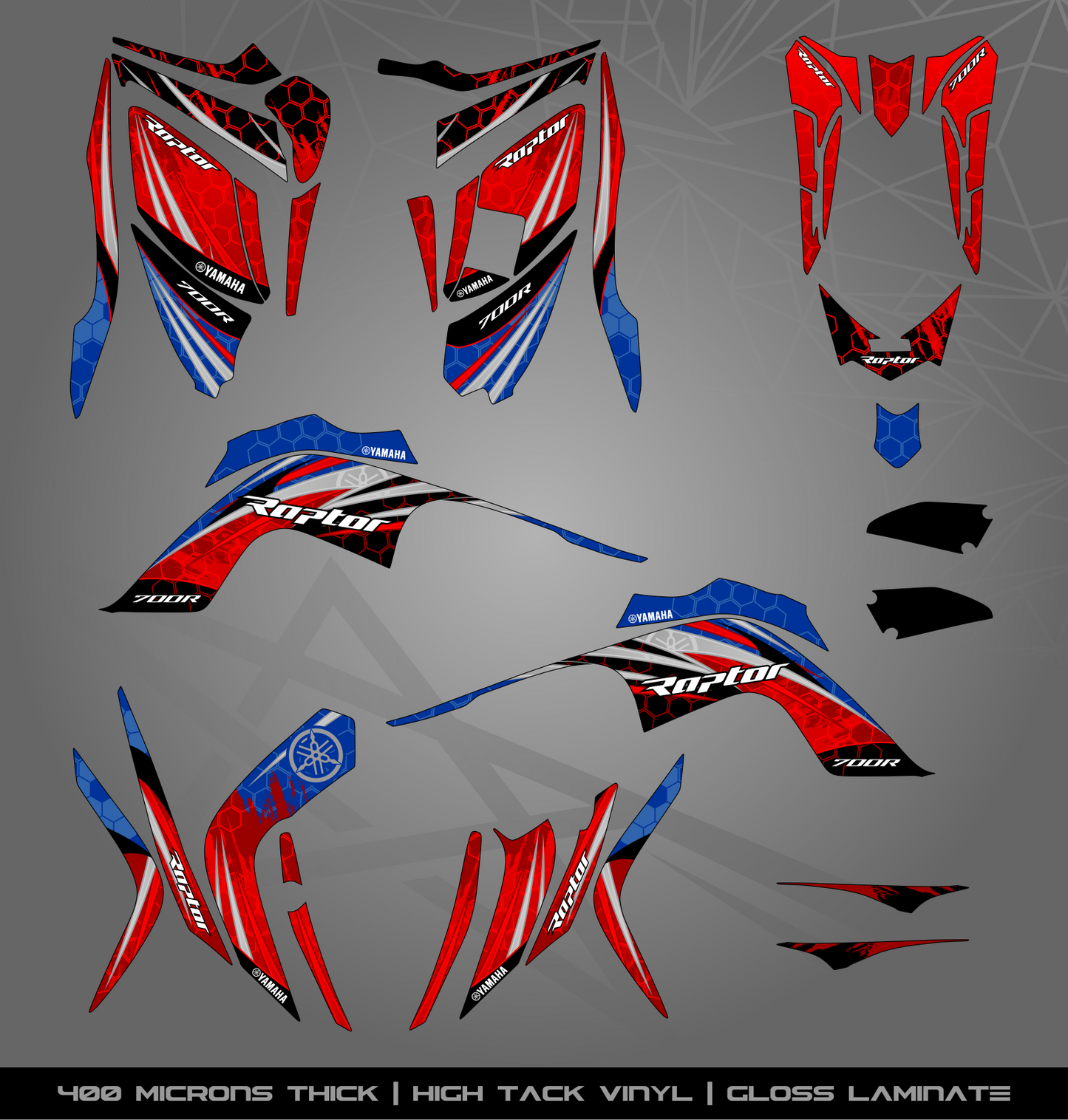 Full Sticker Kit for Yamaha Raptor 700 R (2009-2012)