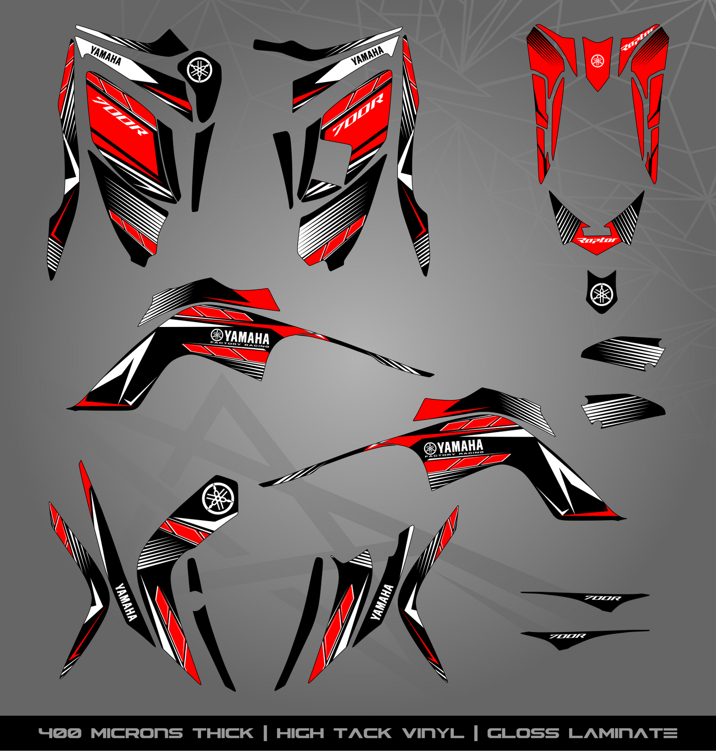Full Sticker Kit for Yamaha Raptor 700 R (2009-2012)