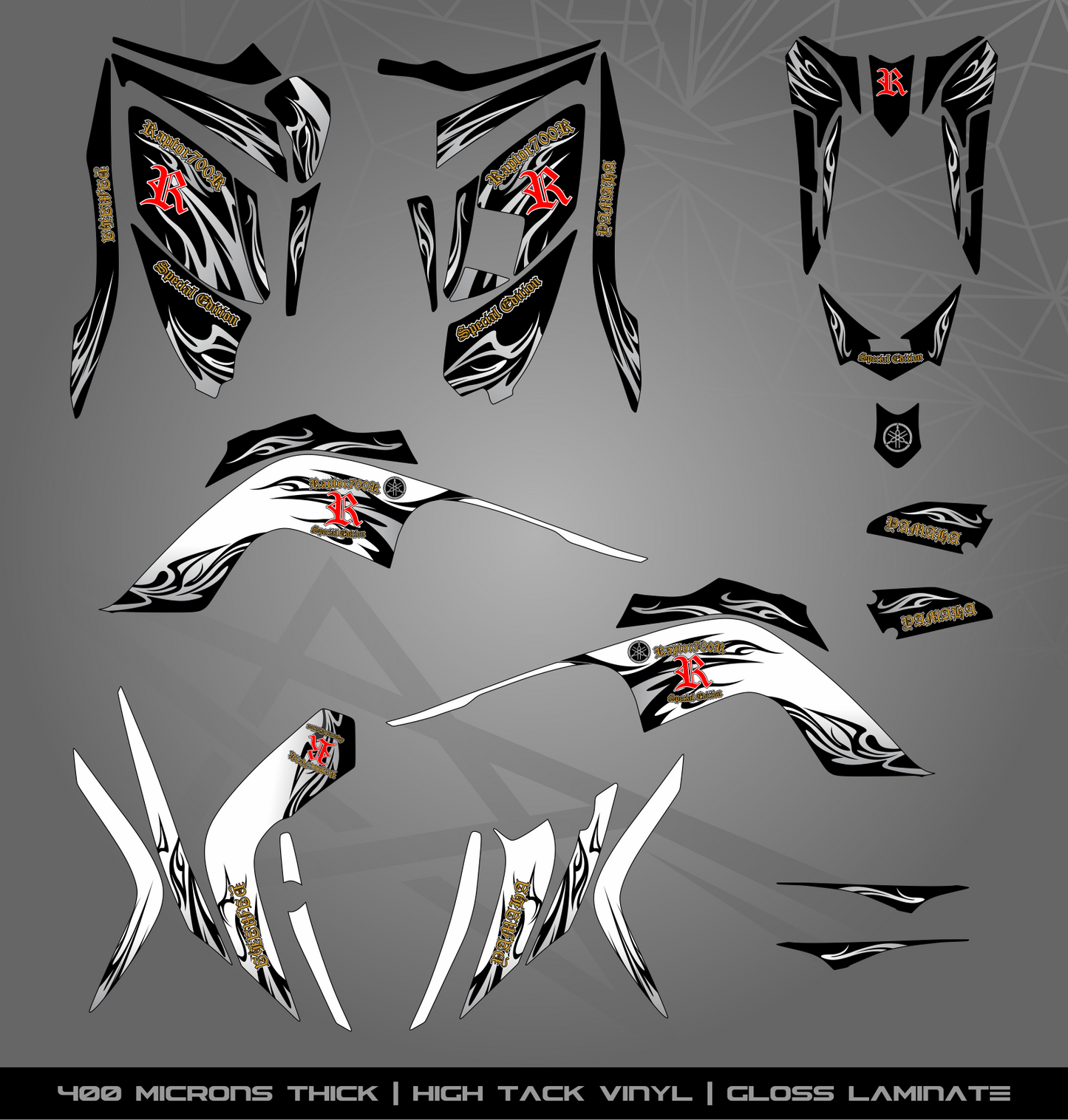 Full Sticker Kit for Yamaha Raptor 700 R (2009-2012)