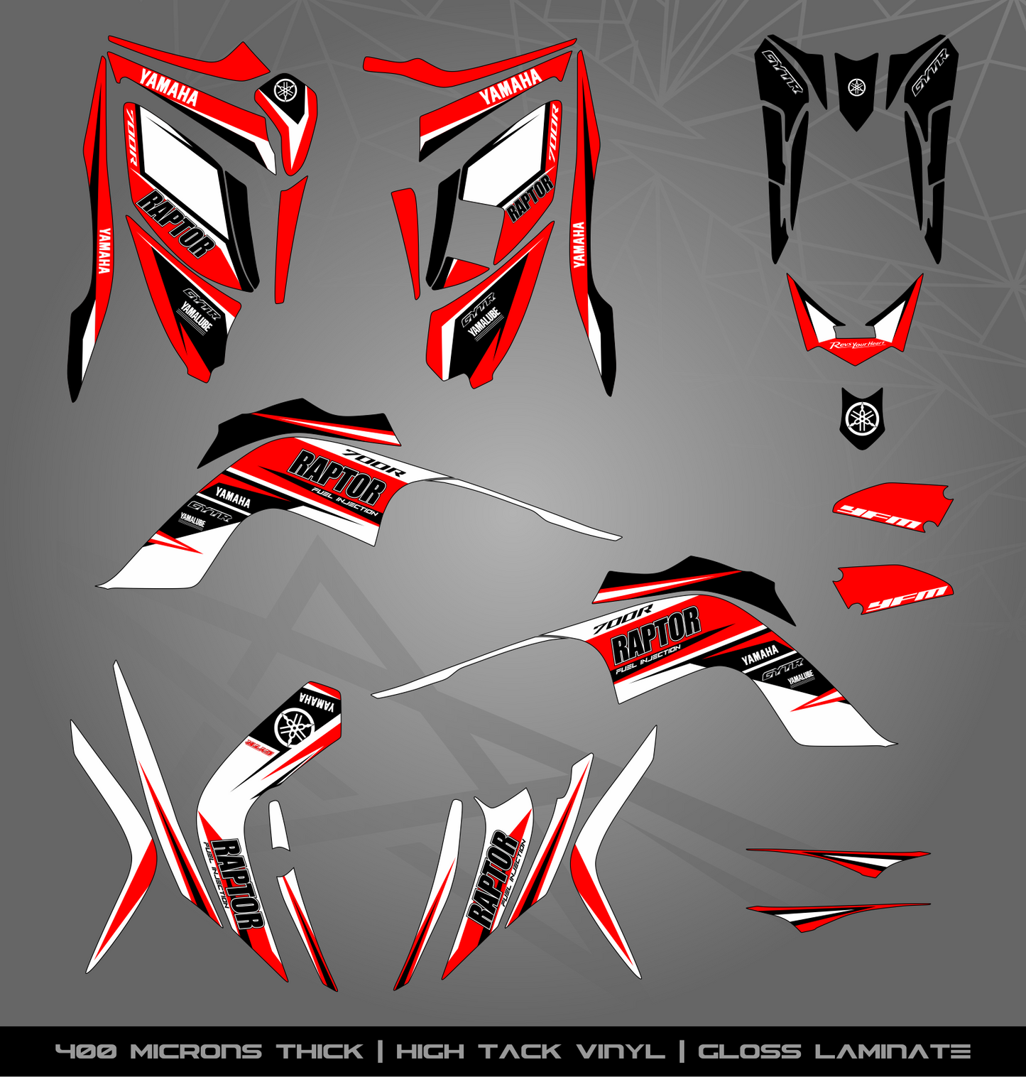 Full Sticker Kit for Yamaha Raptor 700 R (2009-2012)