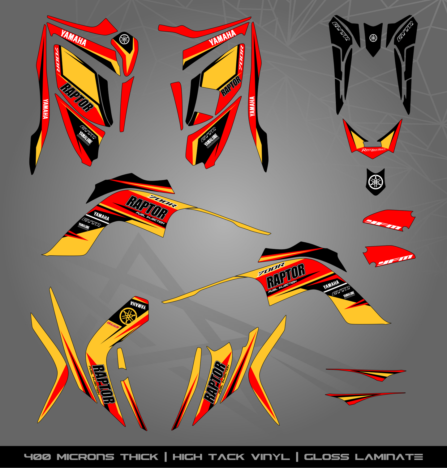 Full Sticker Kit for Yamaha Raptor 700 R (2009-2012)