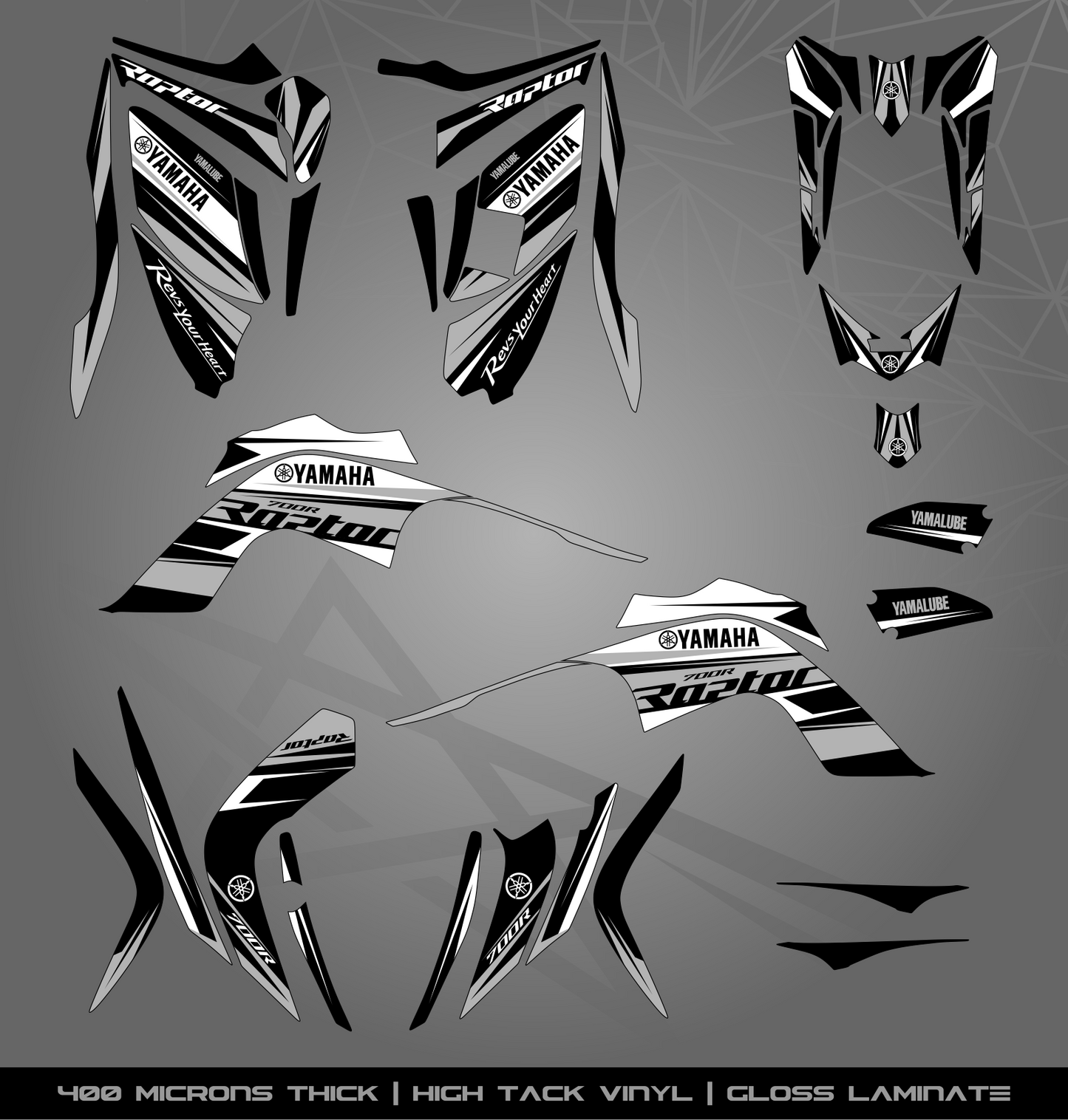 Full Sticker Kit for Yamaha Raptor 700 R (2009-2012)