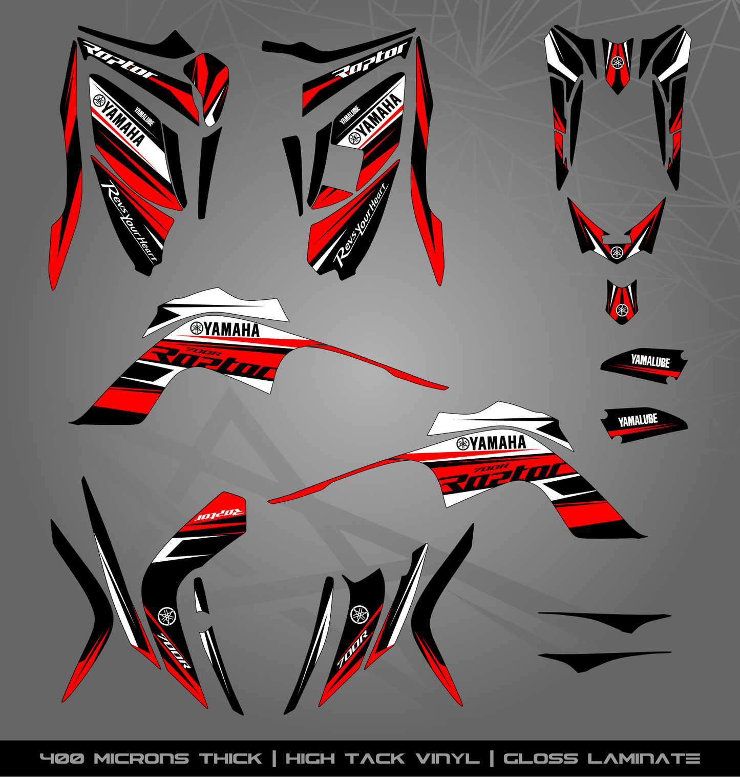 Full Sticker Kit for Yamaha Raptor 700 R (2009-2012)