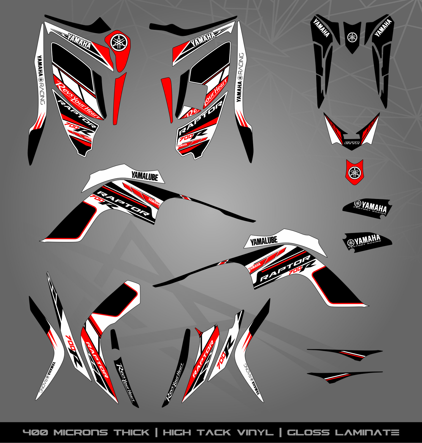 Full Sticker Kit for Yamaha Raptor 700 R (2009-2012)