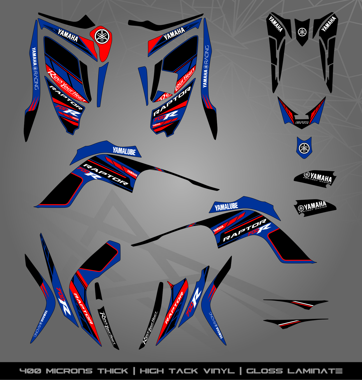 Full Sticker Kit for Yamaha Raptor 700 R (2009-2012)