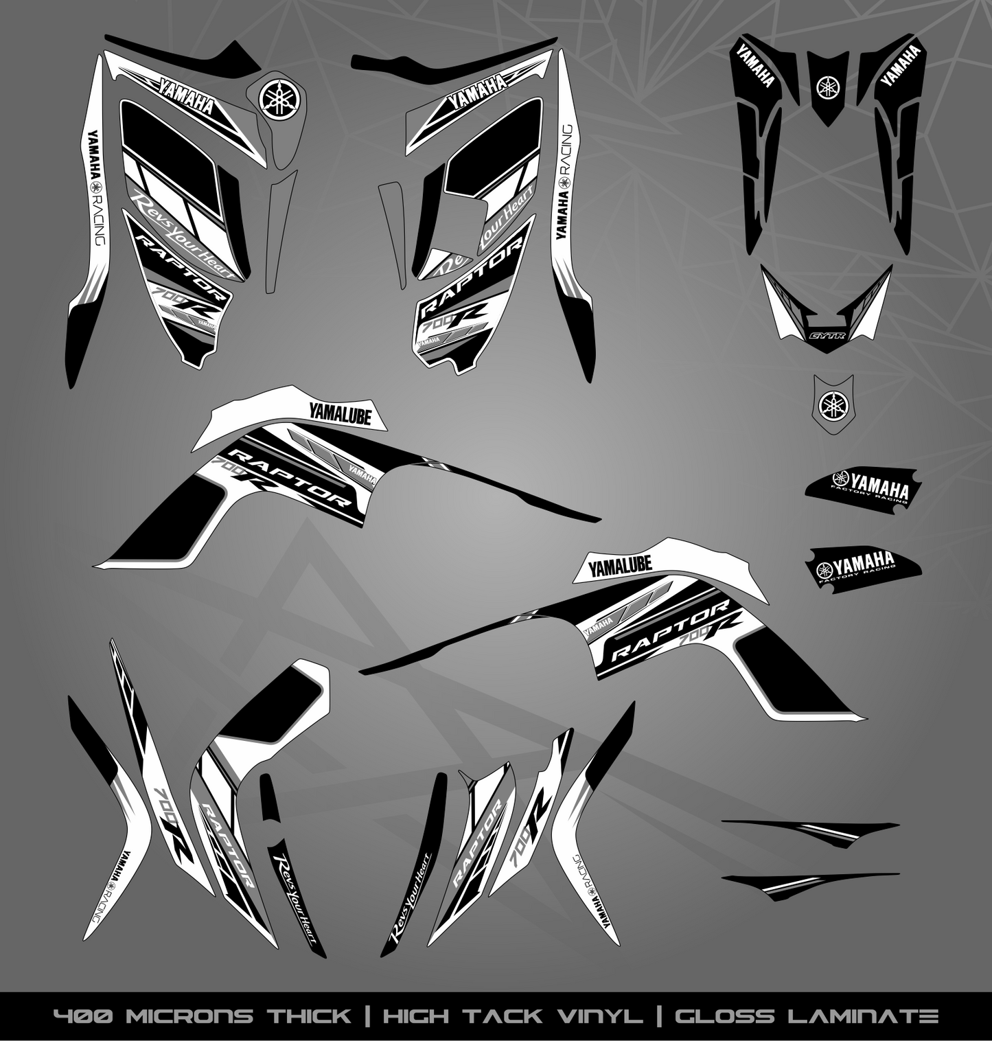 Full Sticker Kit for Yamaha Raptor 700 R (2009-2012)