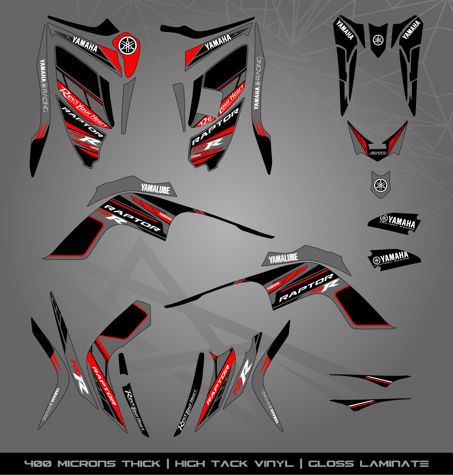 Full Sticker Kit for Yamaha Raptor 700 R (2009-2012)