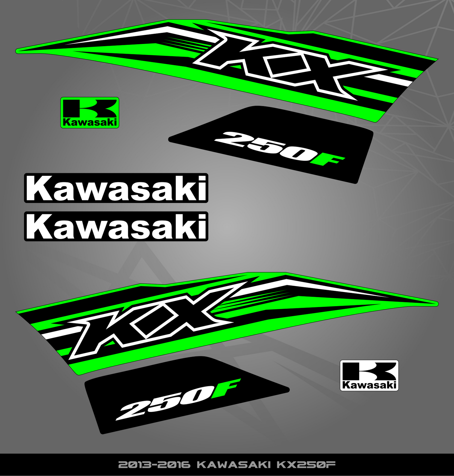 Partial Sticker Kit for Kawasaki KX 250 F (2013-2016)
