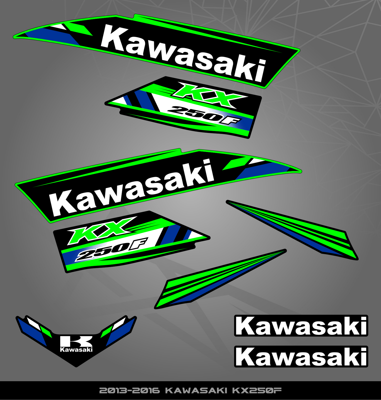 Partial Sticker Kit for Kawasaki KX 250 F (2013-2016)