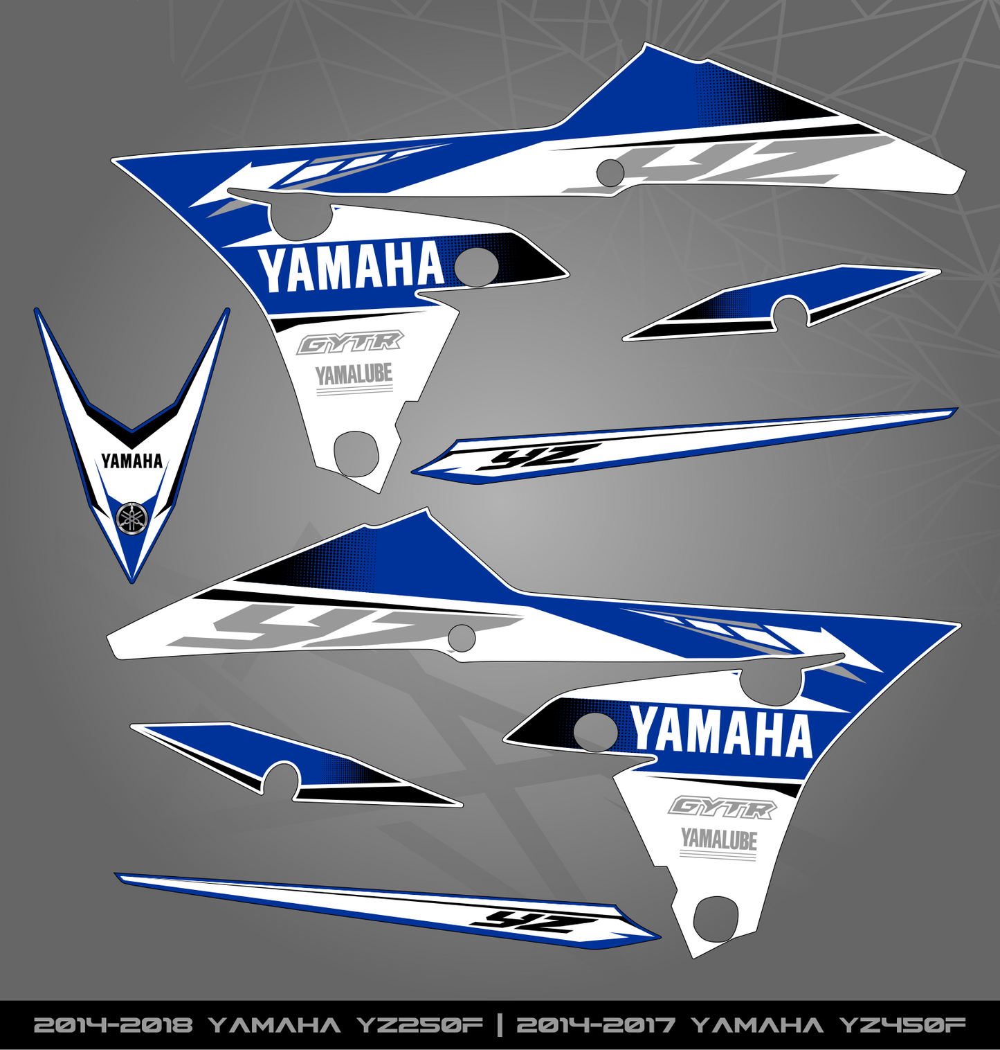 Partial Sticker Kit for Yamaha YZ 250 F (2014-2018) | YZ 450 F (2014-2017)