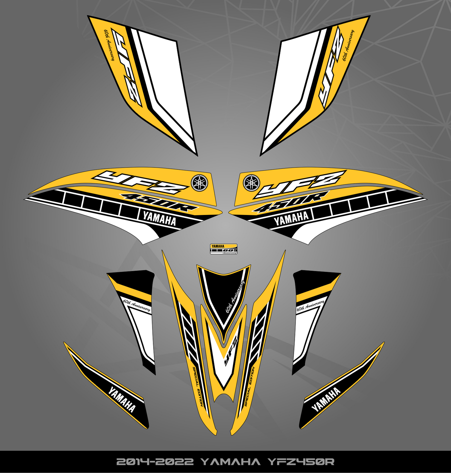 Partial Sticker Kit for Yamaha YFZ 450 R (2014-2022)