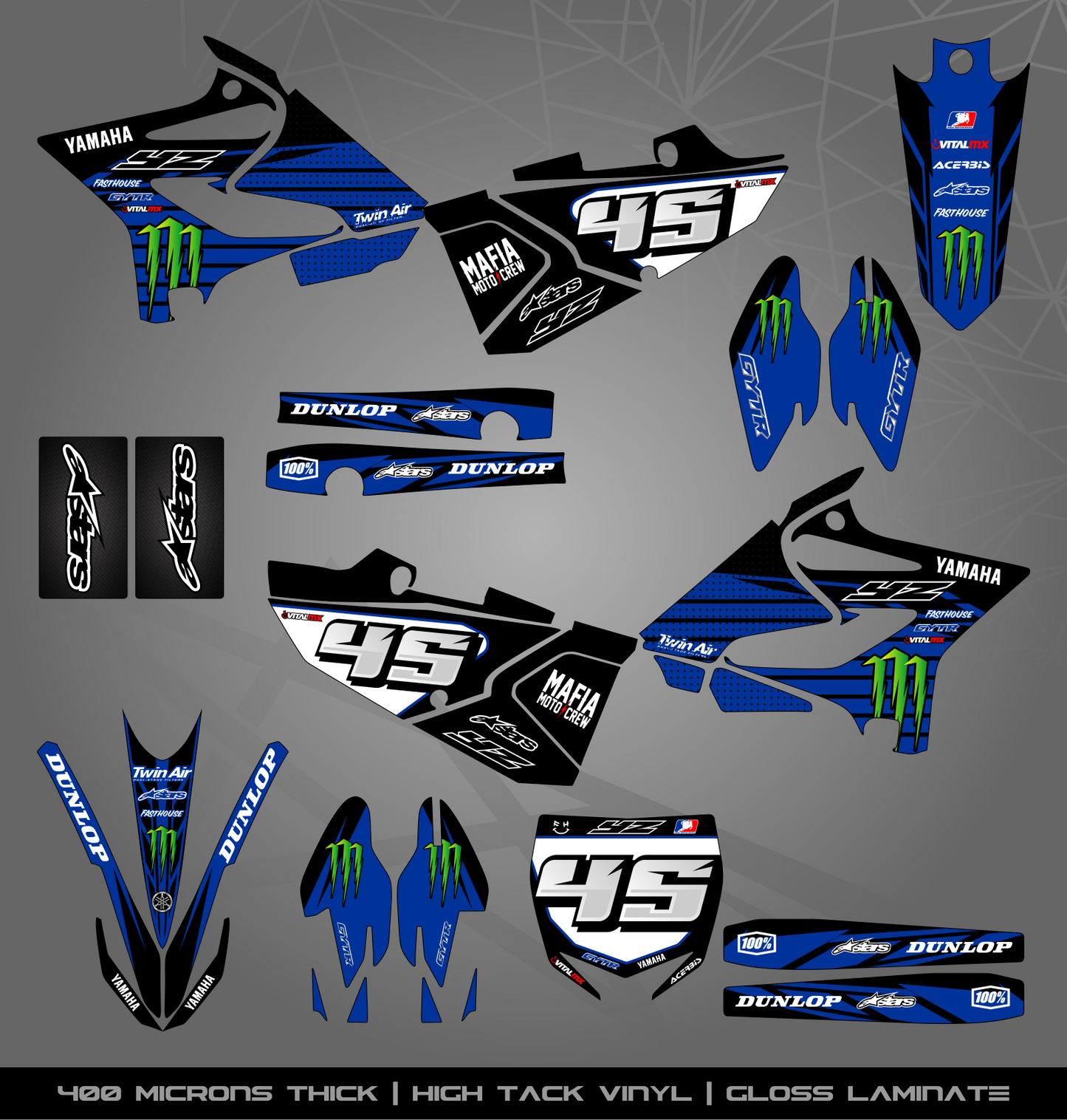 Full Sticker Kit for Yamaha MX bike
