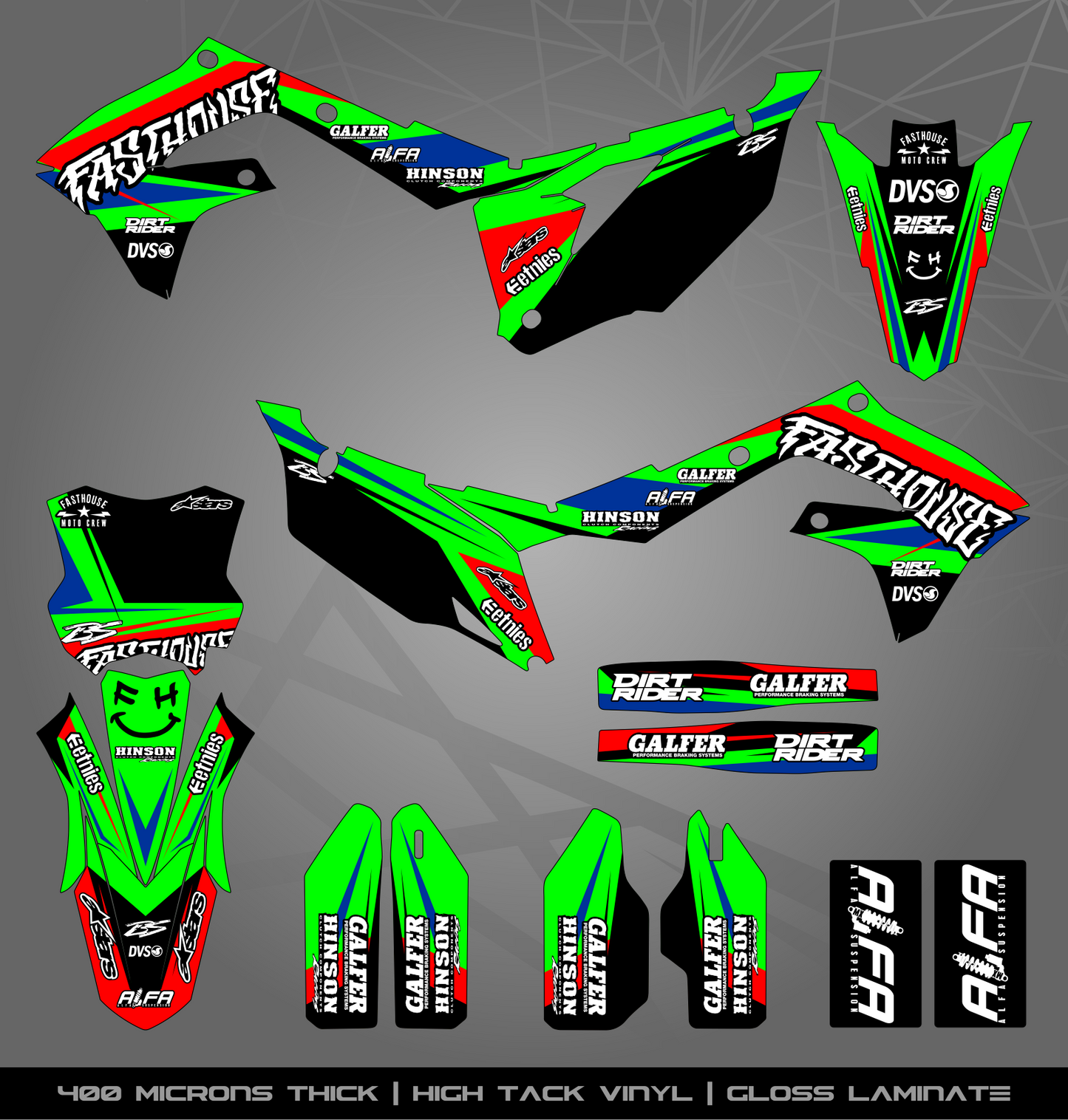 Full Sticker Kit for Kawasaki MX Bikes