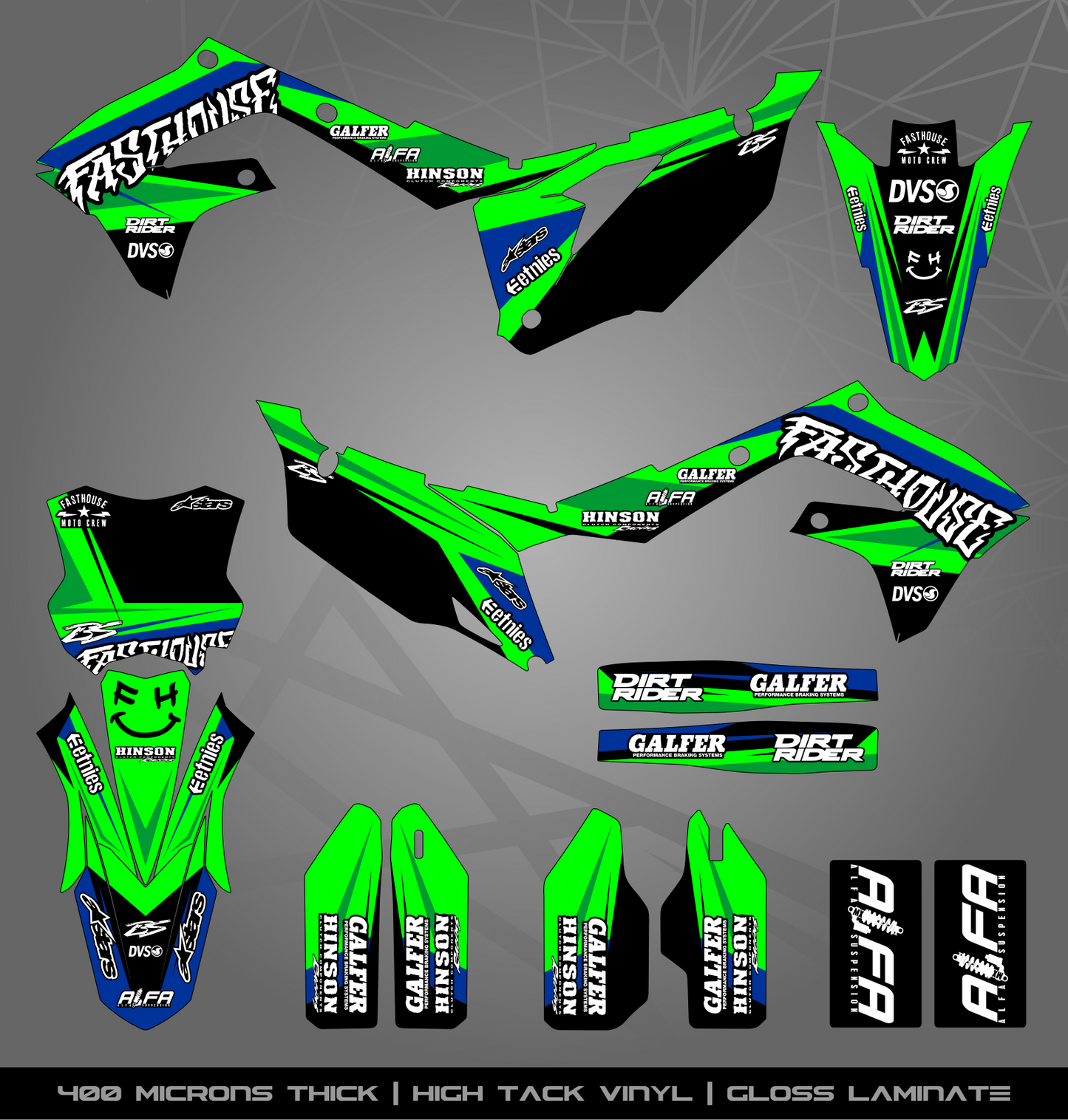 Full Sticker Kit for Kawasaki MX Bikes