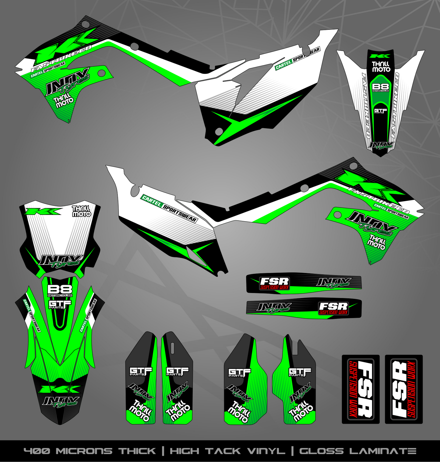 Full Sticker Kit for Kawasaki MX Bikes