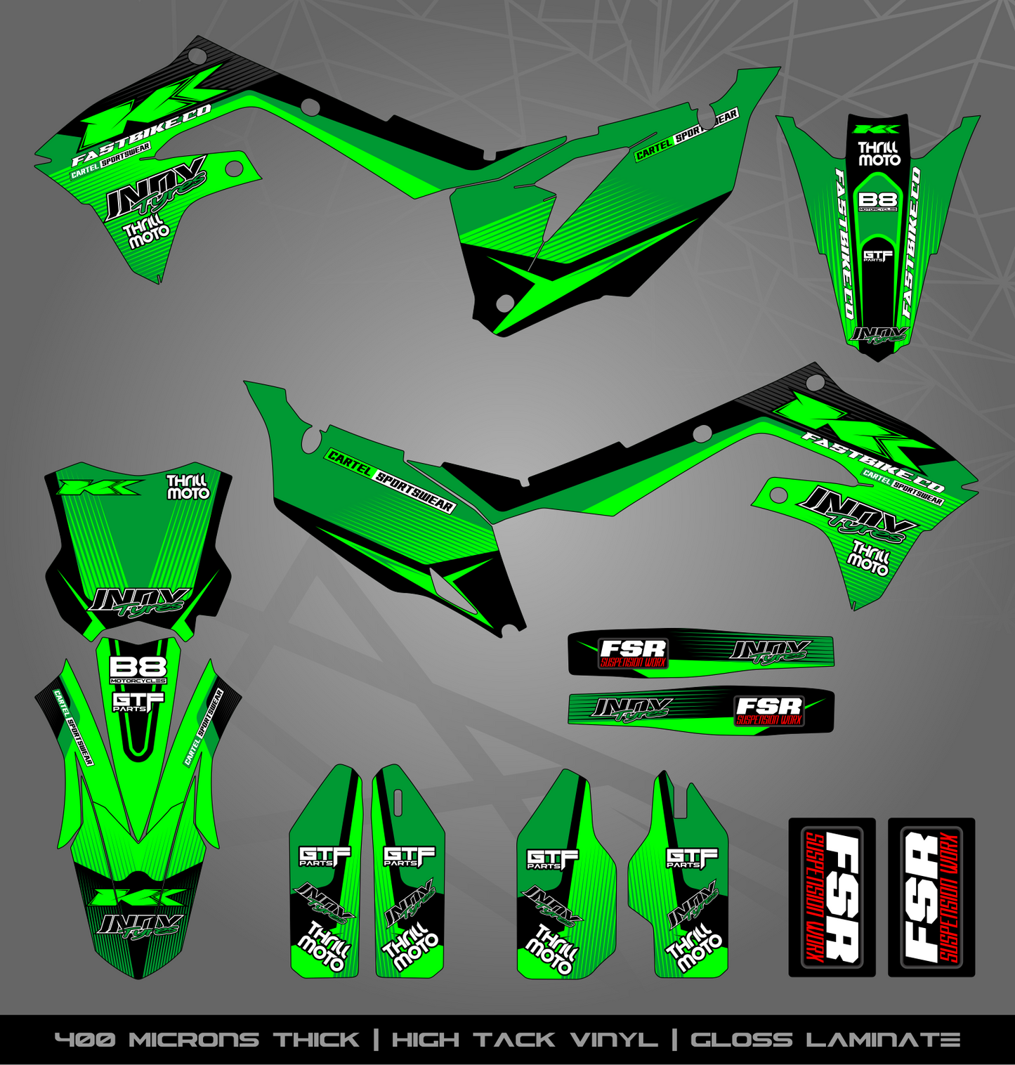 Full Sticker Kit for Kawasaki MX Bikes