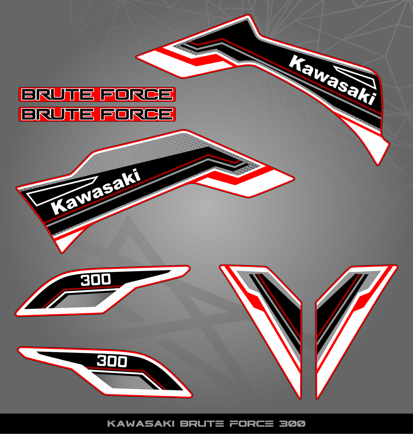Partial Sticker Kit for Kawasaki Bruteforce 300