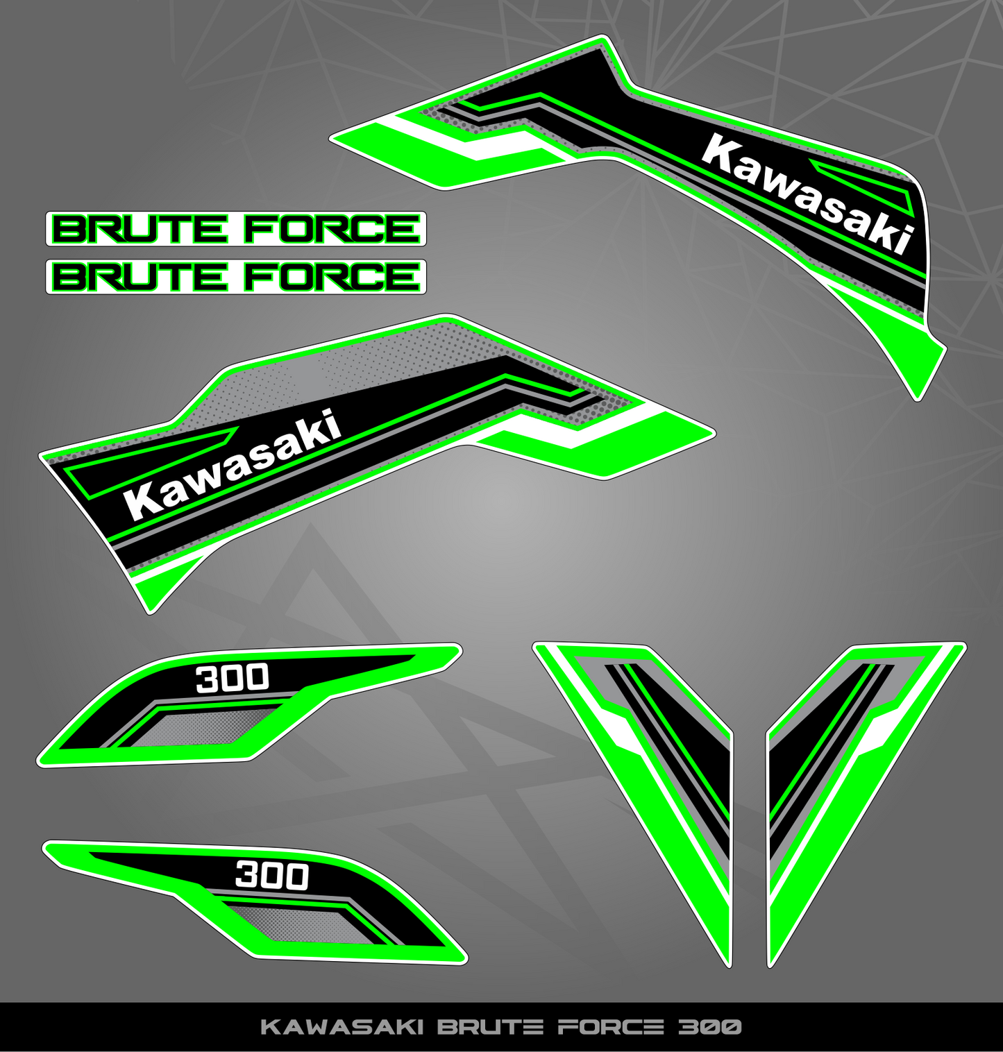 Partial Sticker Kit for Kawasaki Bruteforce 300