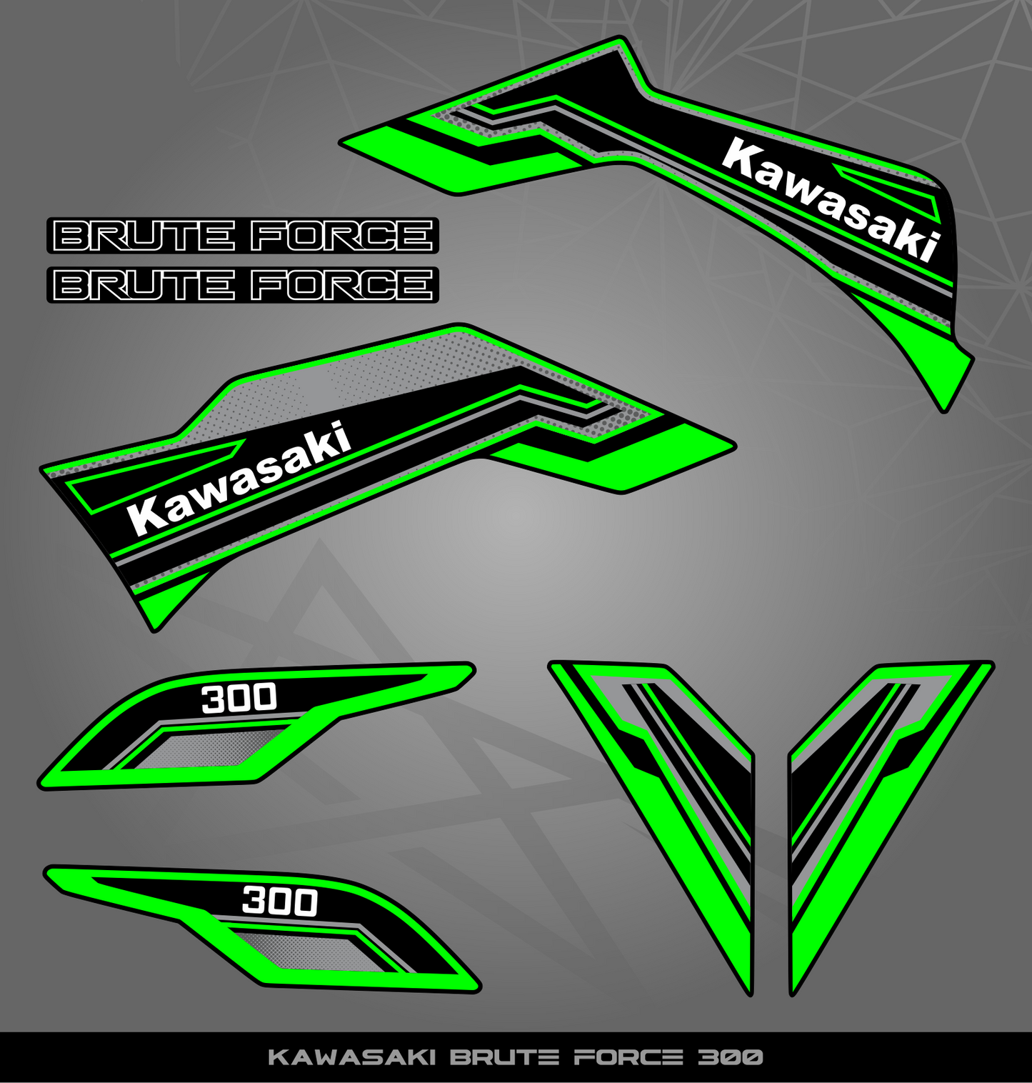 Partial Sticker Kit for Kawasaki Bruteforce 300
