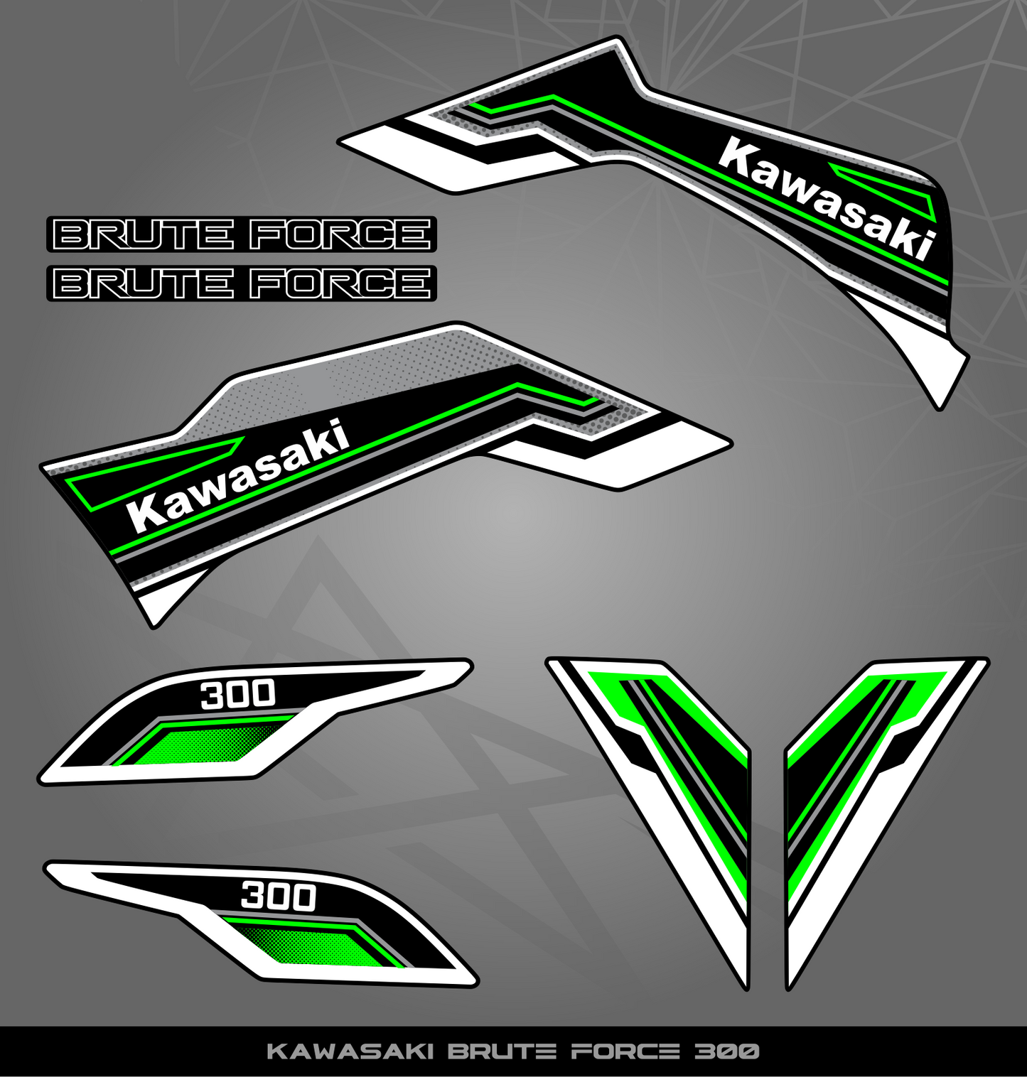 Partial Sticker Kit for Kawasaki Bruteforce 300