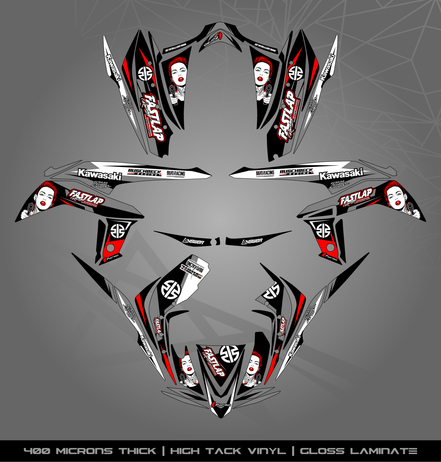 Full Sticker Kit for Kawasaki KFX 450 R