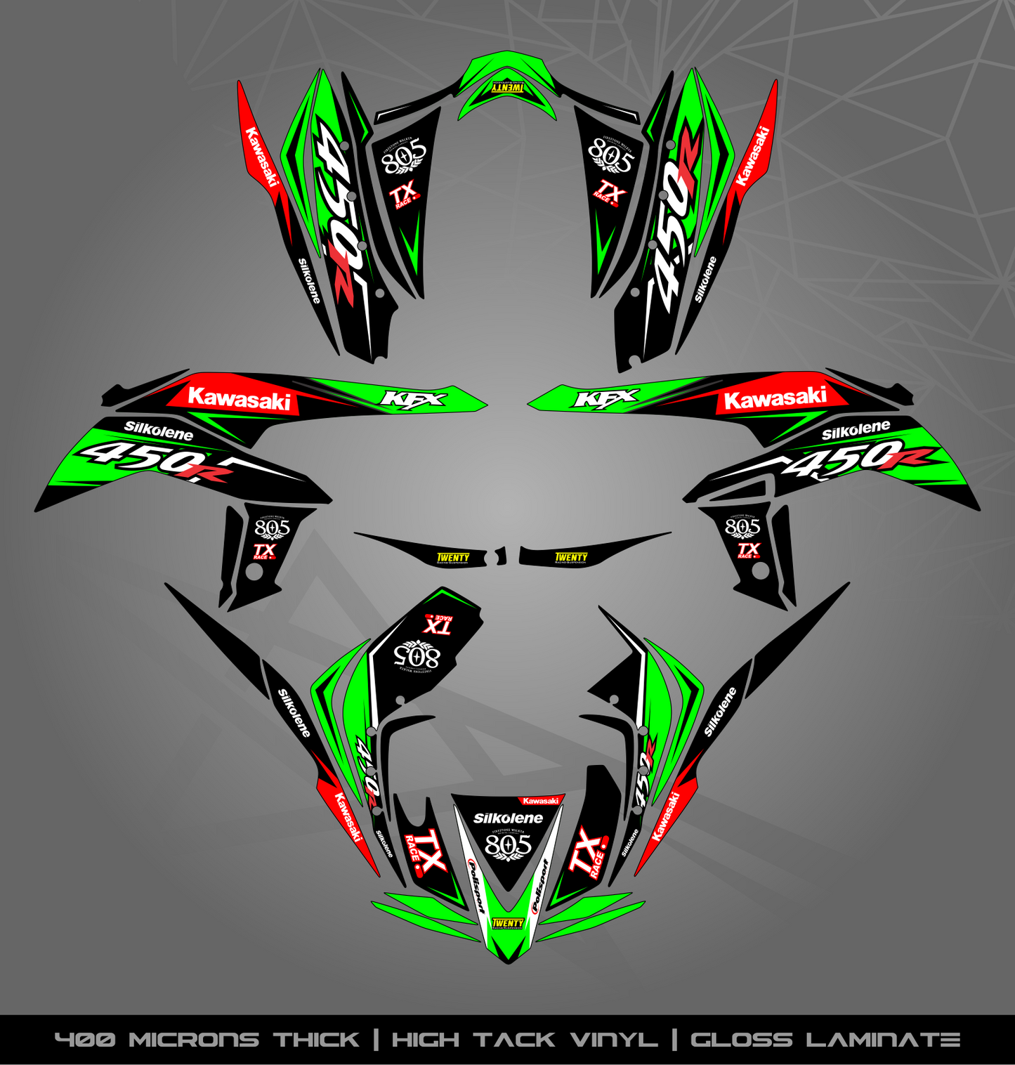 Full Sticker Kit for Kawasaki KFX 450 R