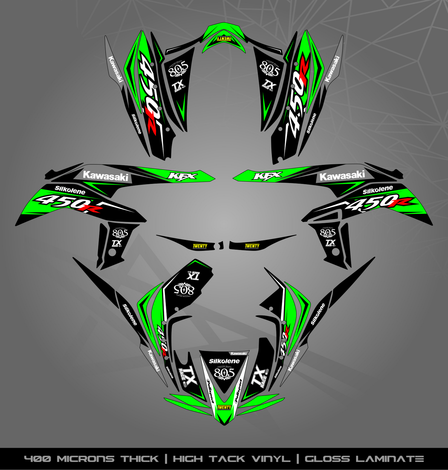 Full Sticker Kit for Kawasaki KFX 450 R