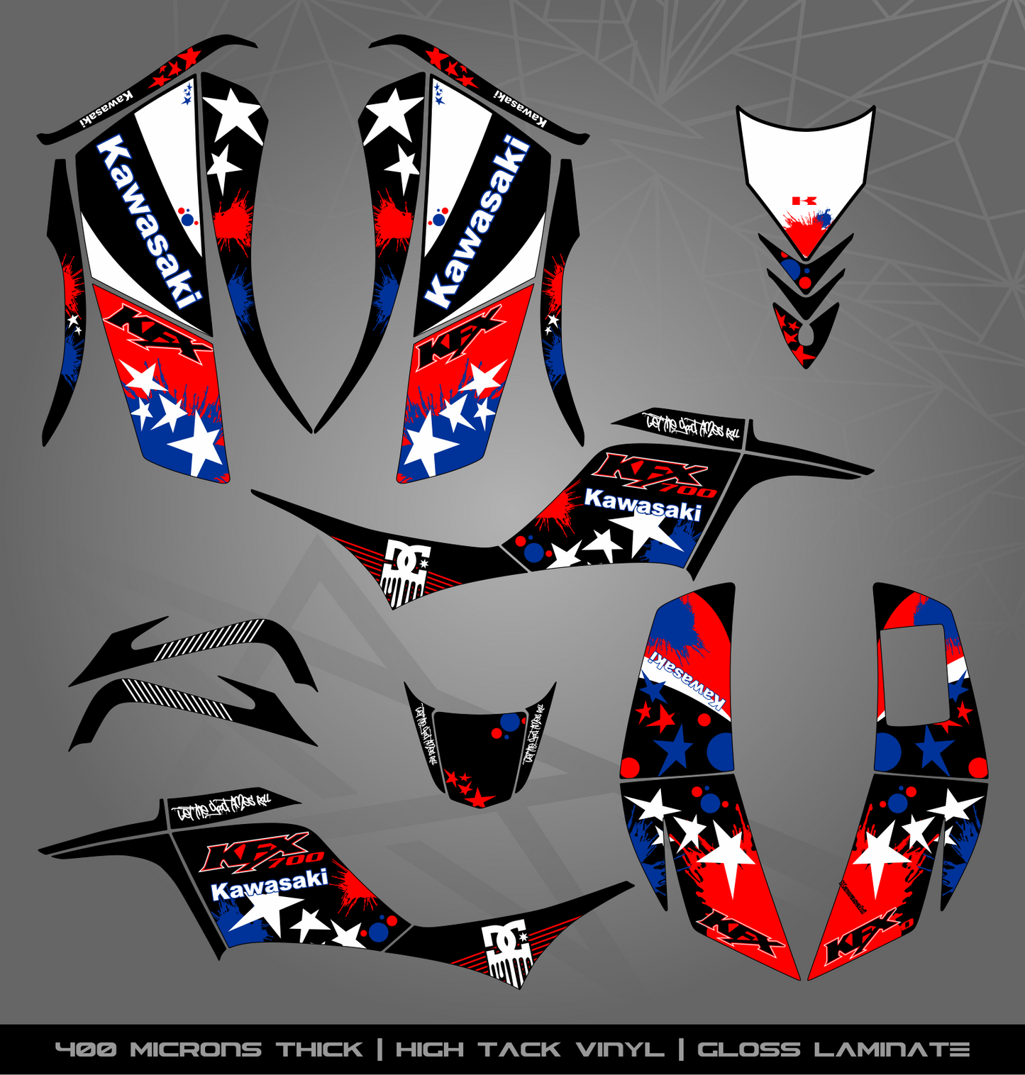 Full Sticker Kit for Kawasaki KFX 700